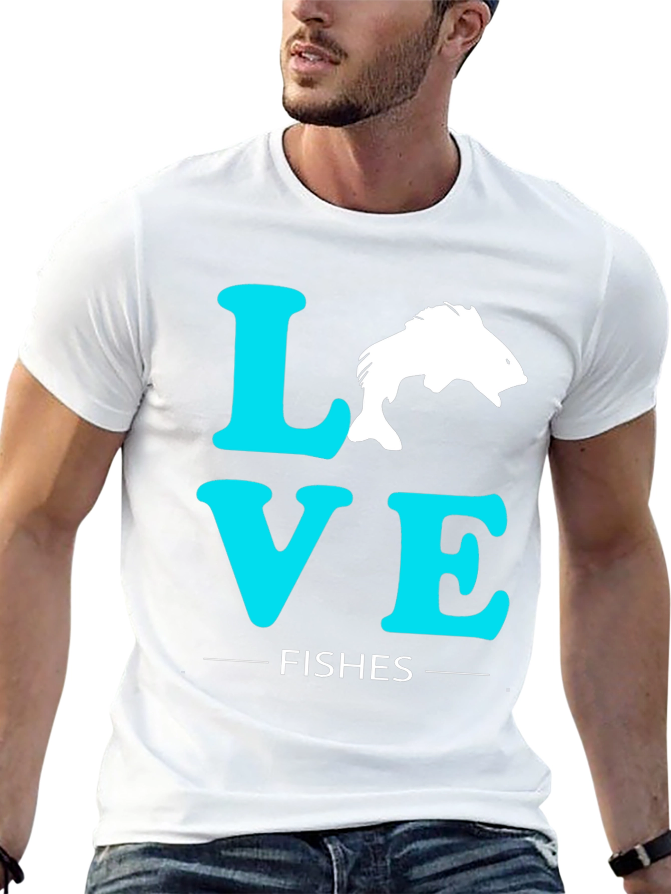 Love Fishes Graphic Tee - Black Cotton T-Shirt