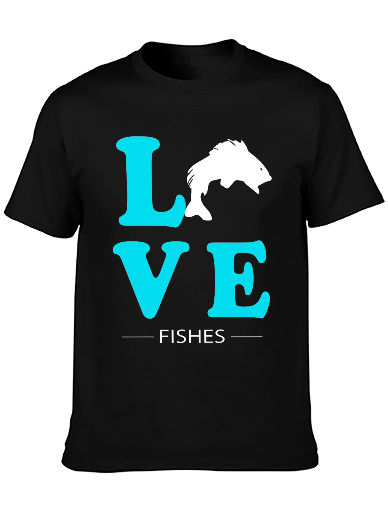 Love Fishes Graphic Tee - Black Cotton T-Shirt