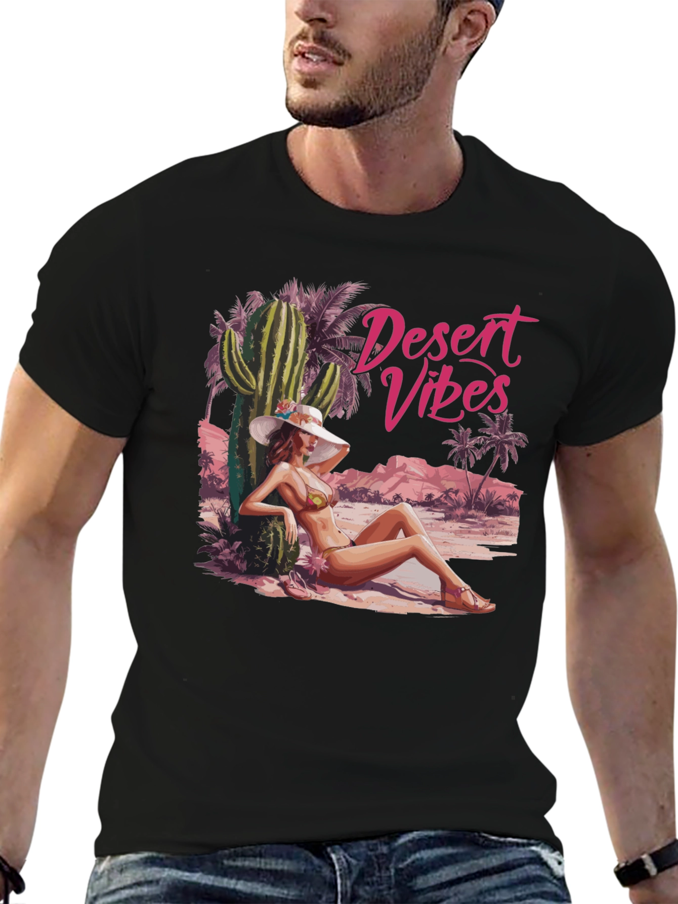 Desert Vibes T-Shirt - Black Graphic Tee