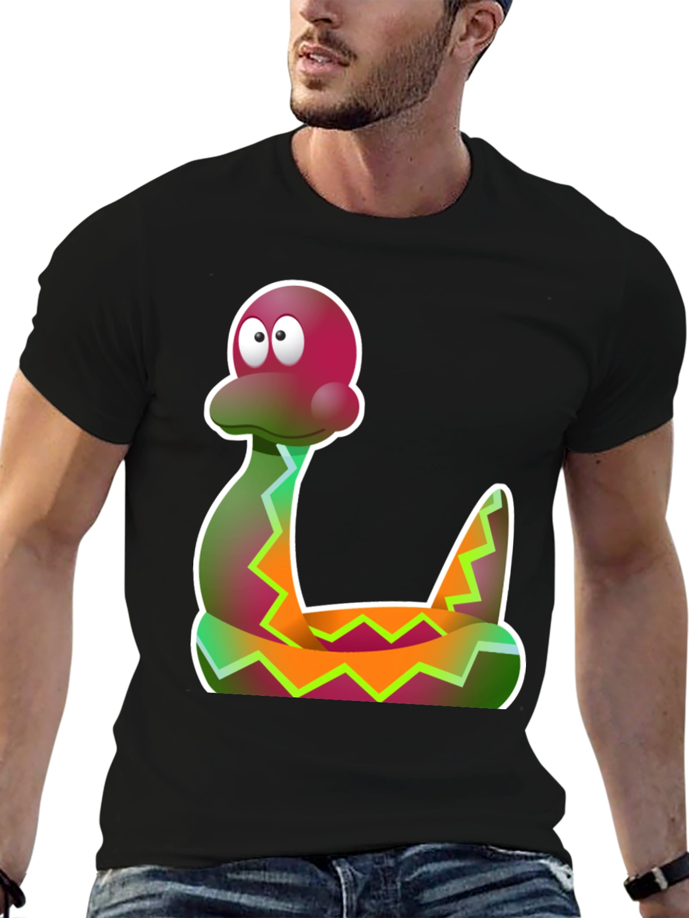 Cartoon Snake Graphic Tee - Funky Style