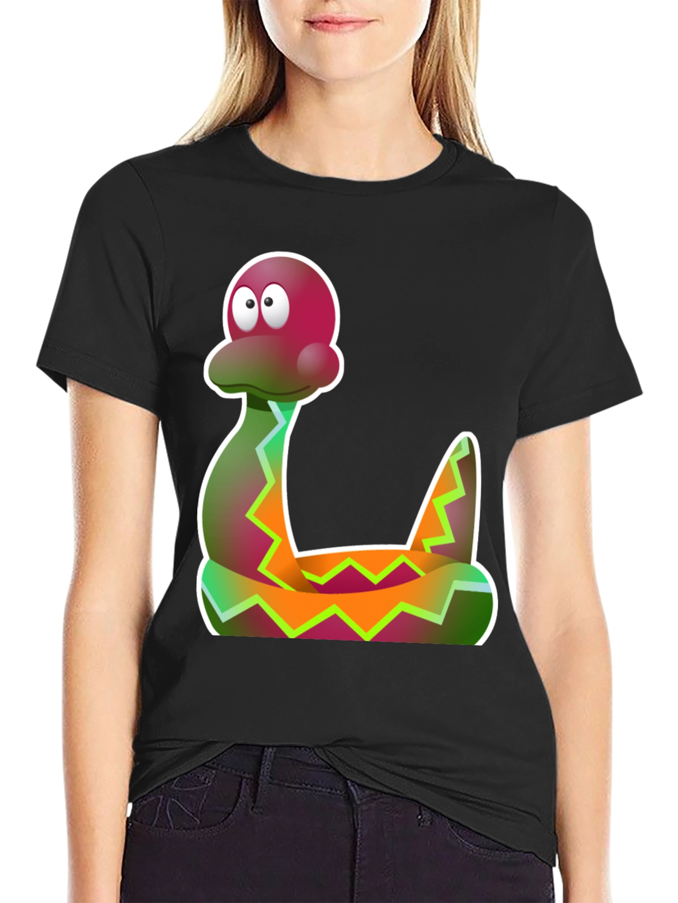 Cartoon Snake Graphic Tee - Funky Style