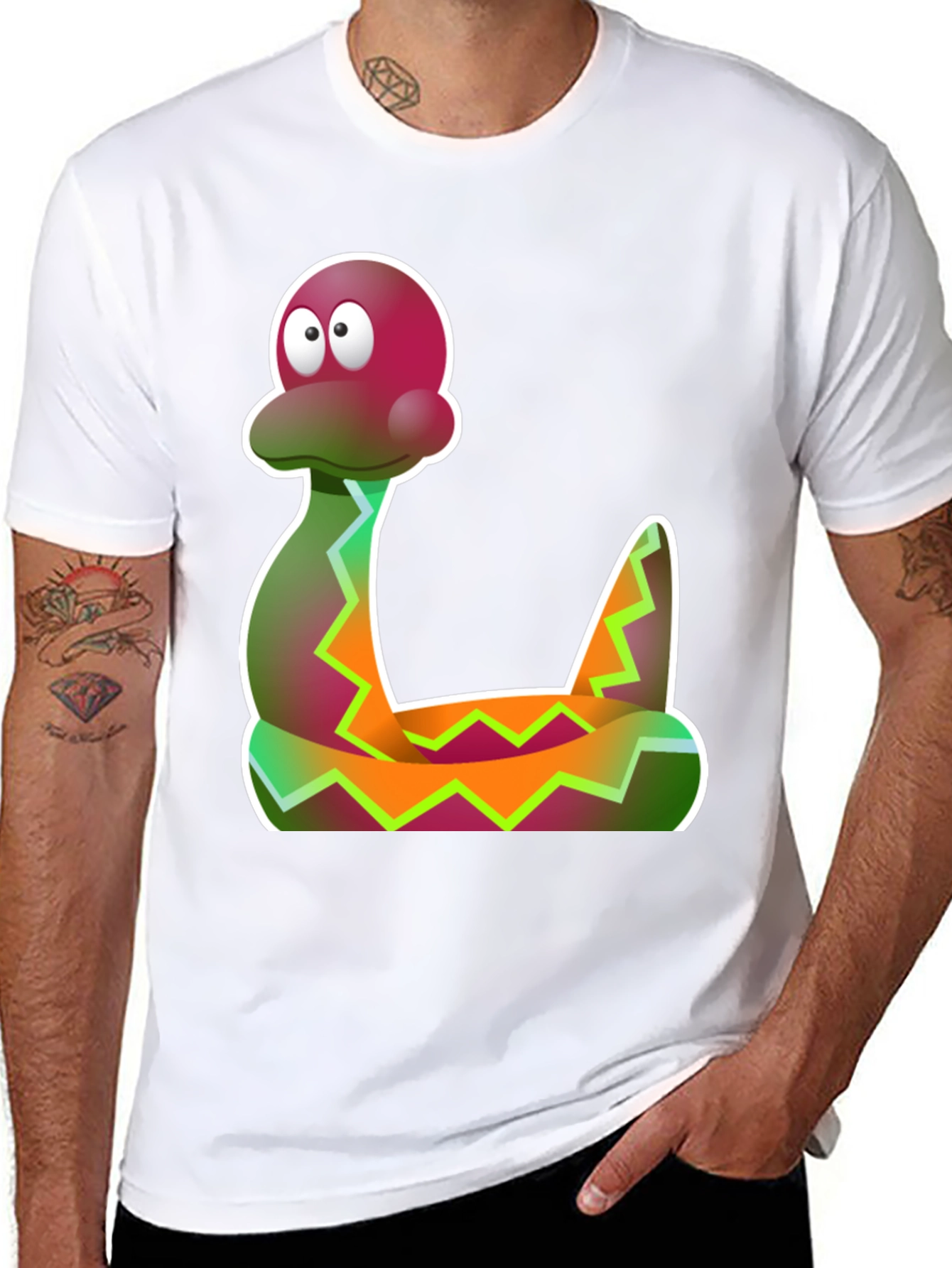 Cartoon Snake Graphic Tee - Funky Style