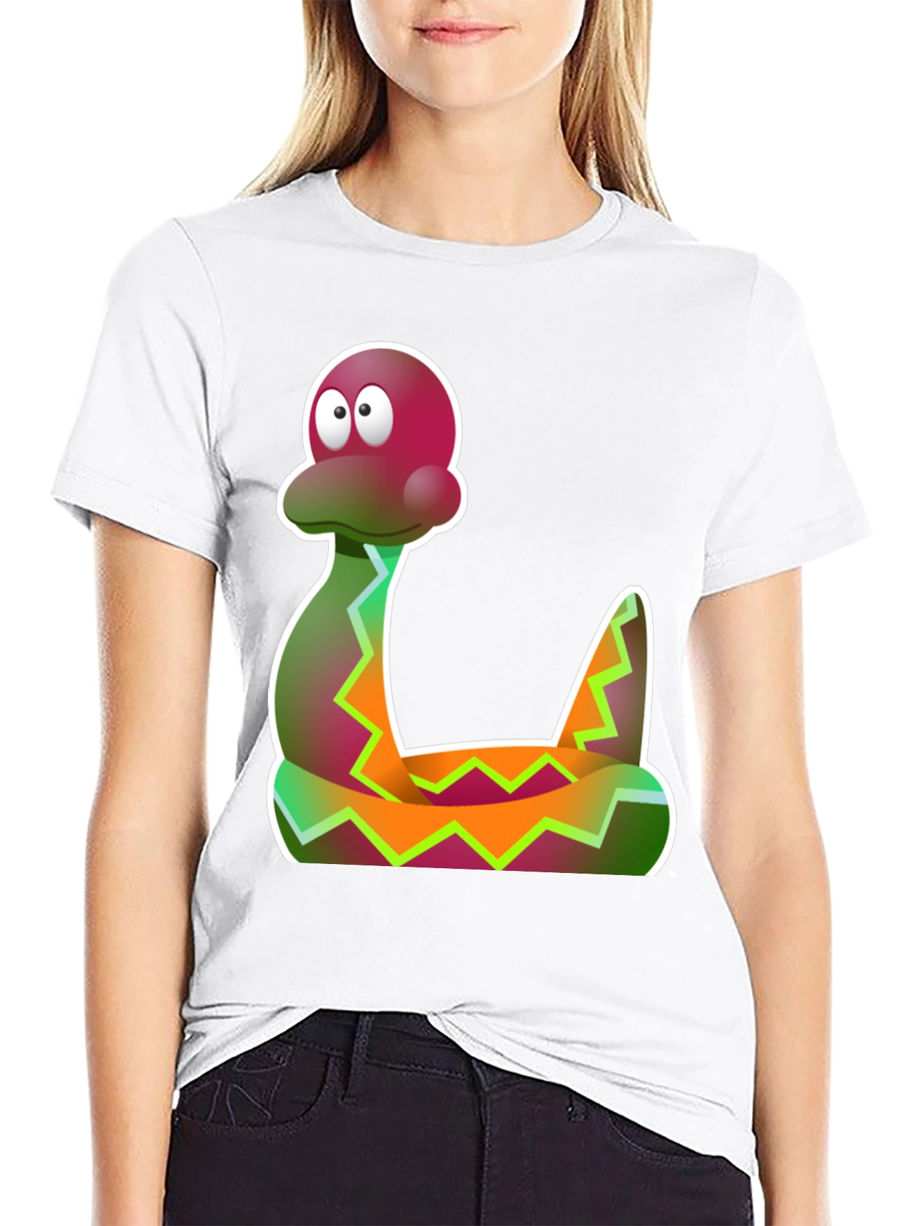 Cartoon Snake Graphic Tee - Funky Style