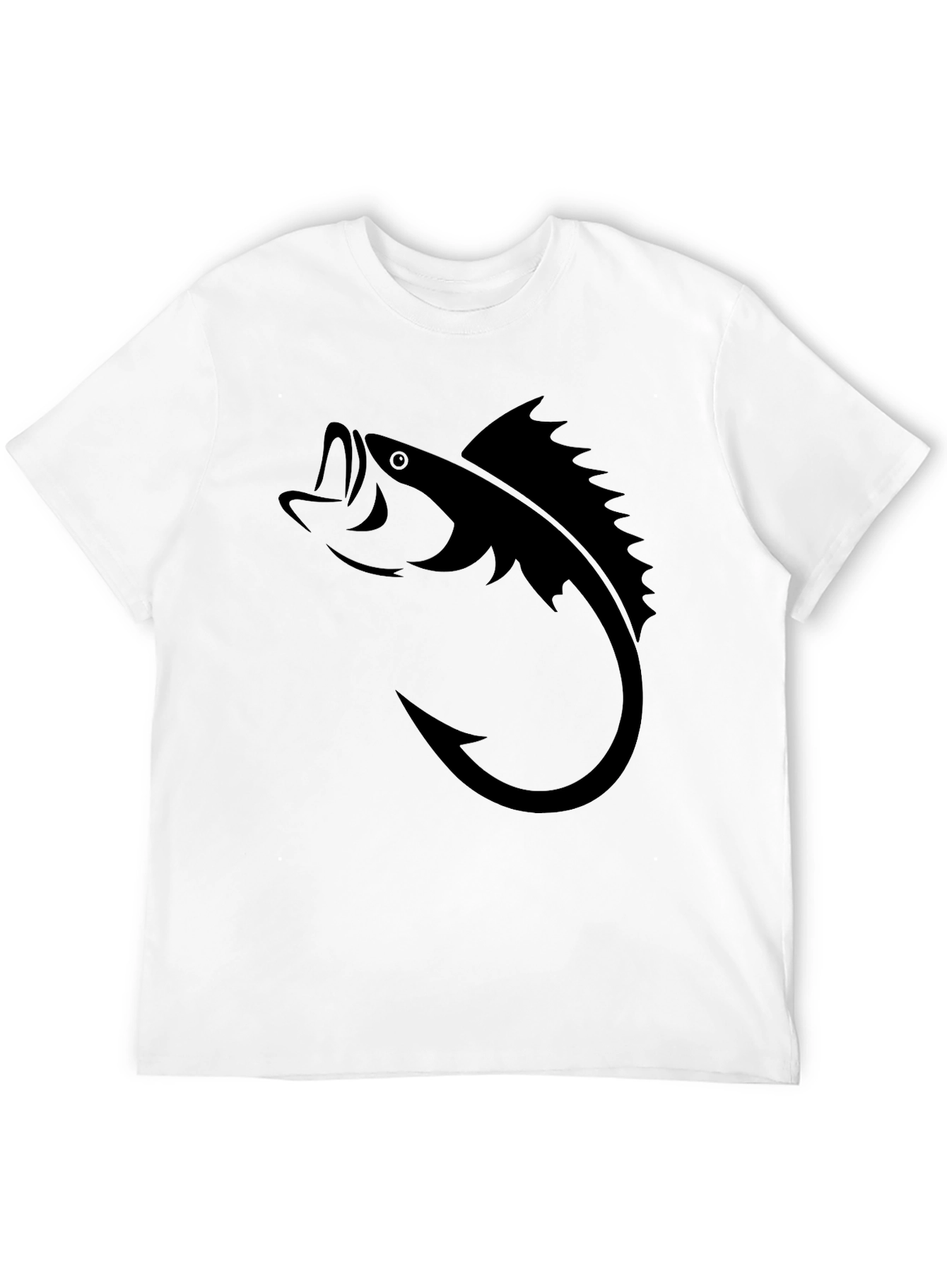 Fishing Hook Bass Graphic T-Shirt - Stylish Angler Tee