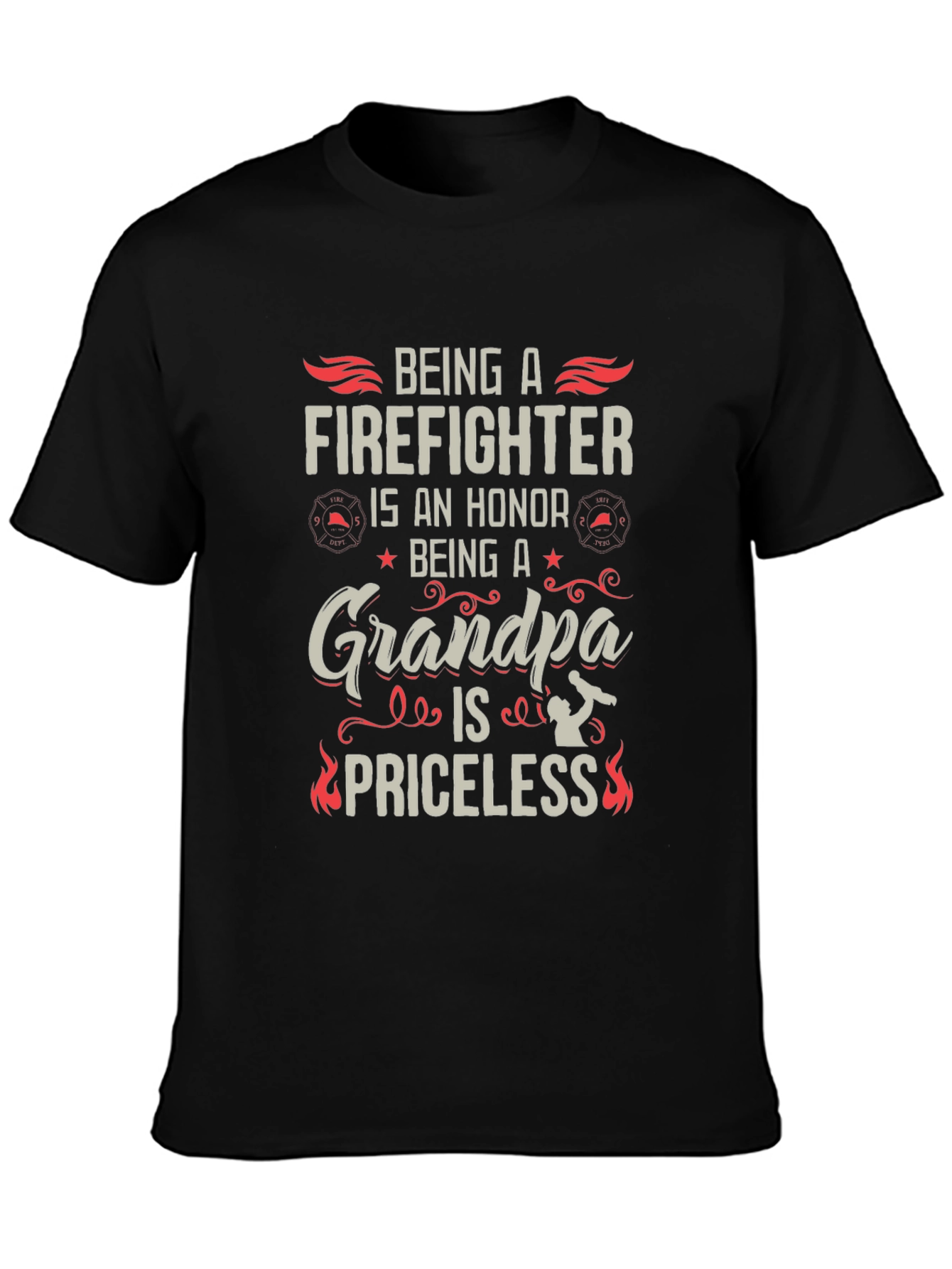 Firefighter Grandpa T-Shirt - Honor Priceless