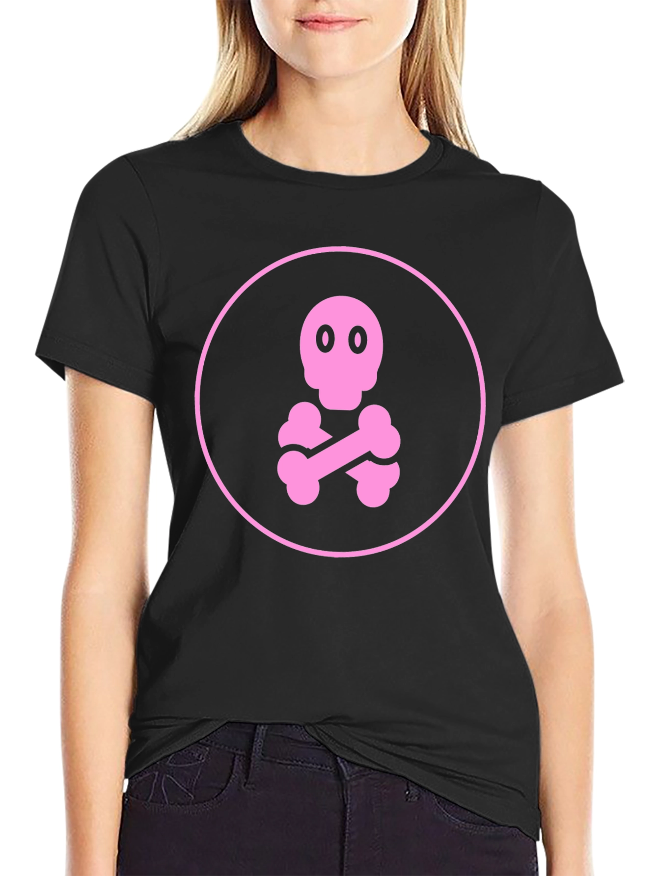 Pink Skull & Crossbones Graphic Tee