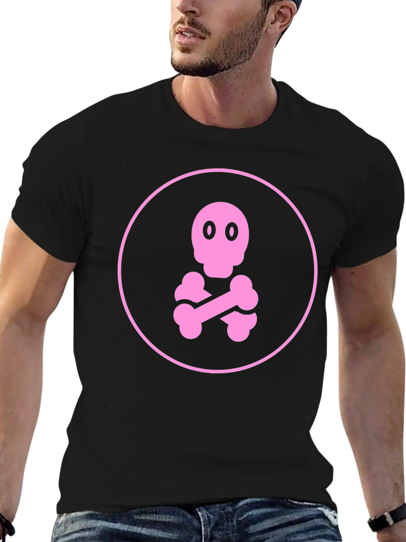 Pink Skull & Crossbones Graphic Tee
