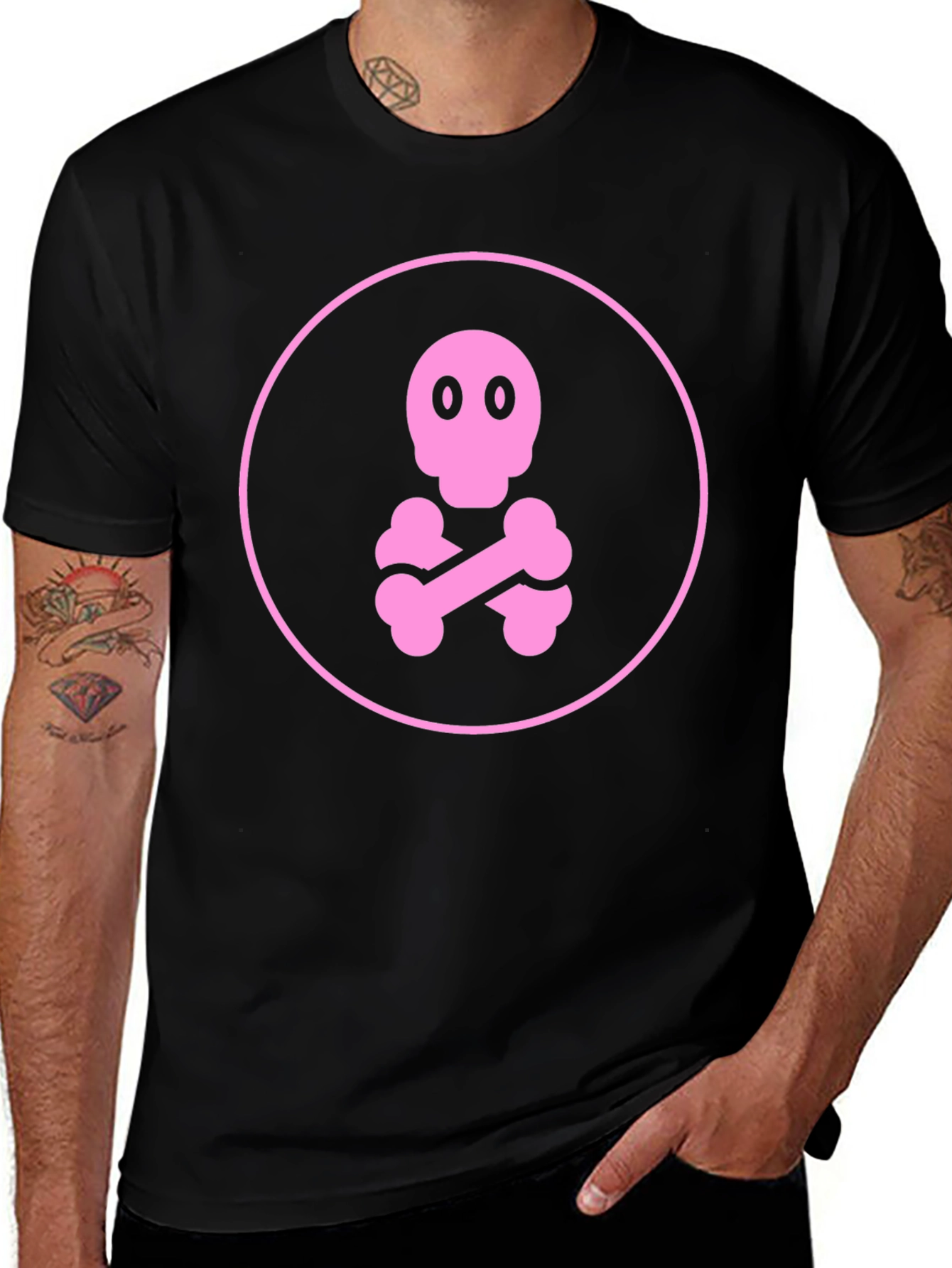 Pink Skull & Crossbones Graphic Tee