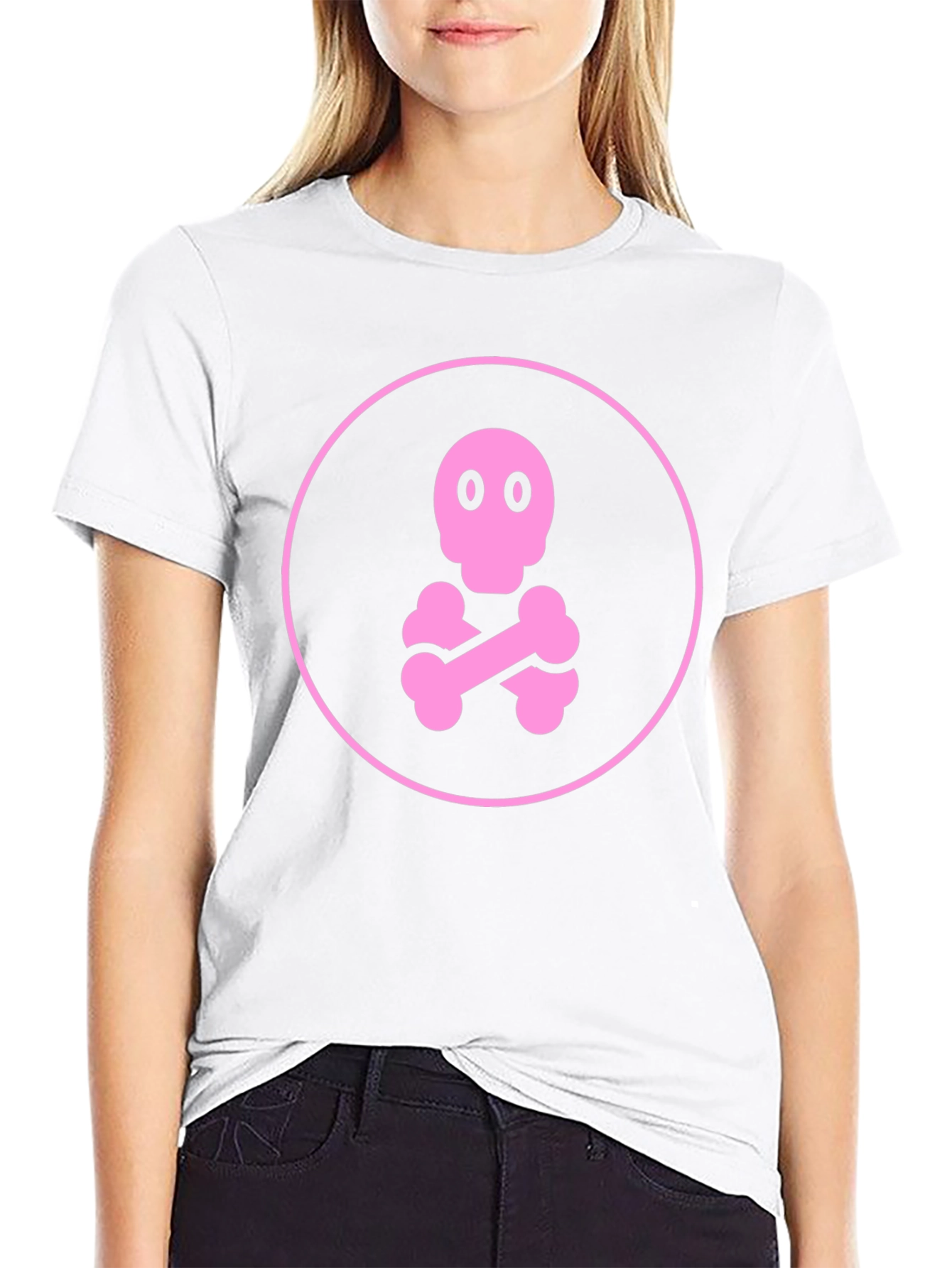 Pink Skull & Crossbones Graphic Tee