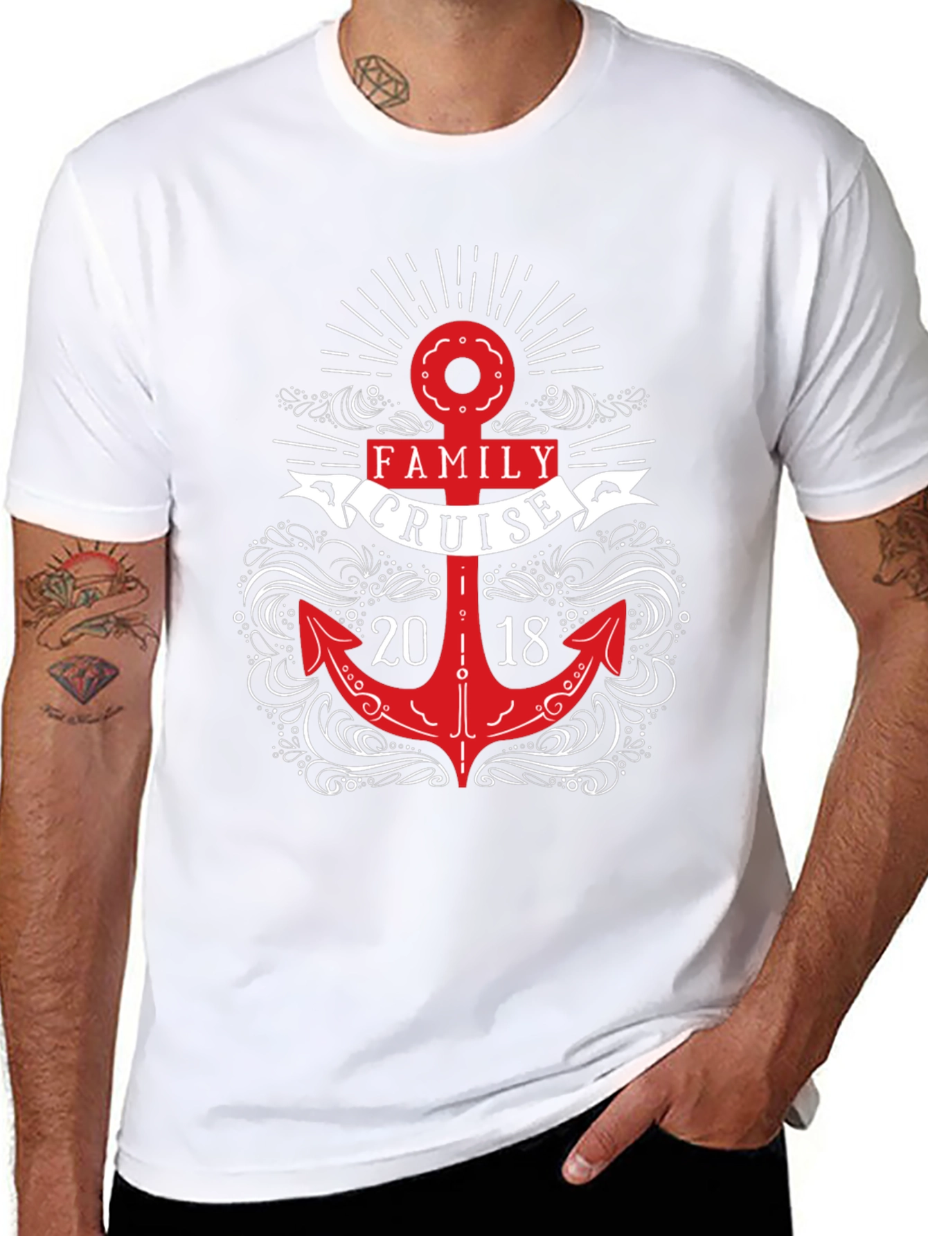 Family Cruise 2018 Anchor Graphic T-Shirt