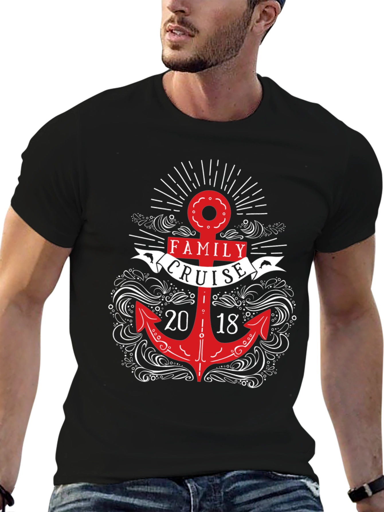 Family Cruise 2018 Anchor Graphic T-Shirt