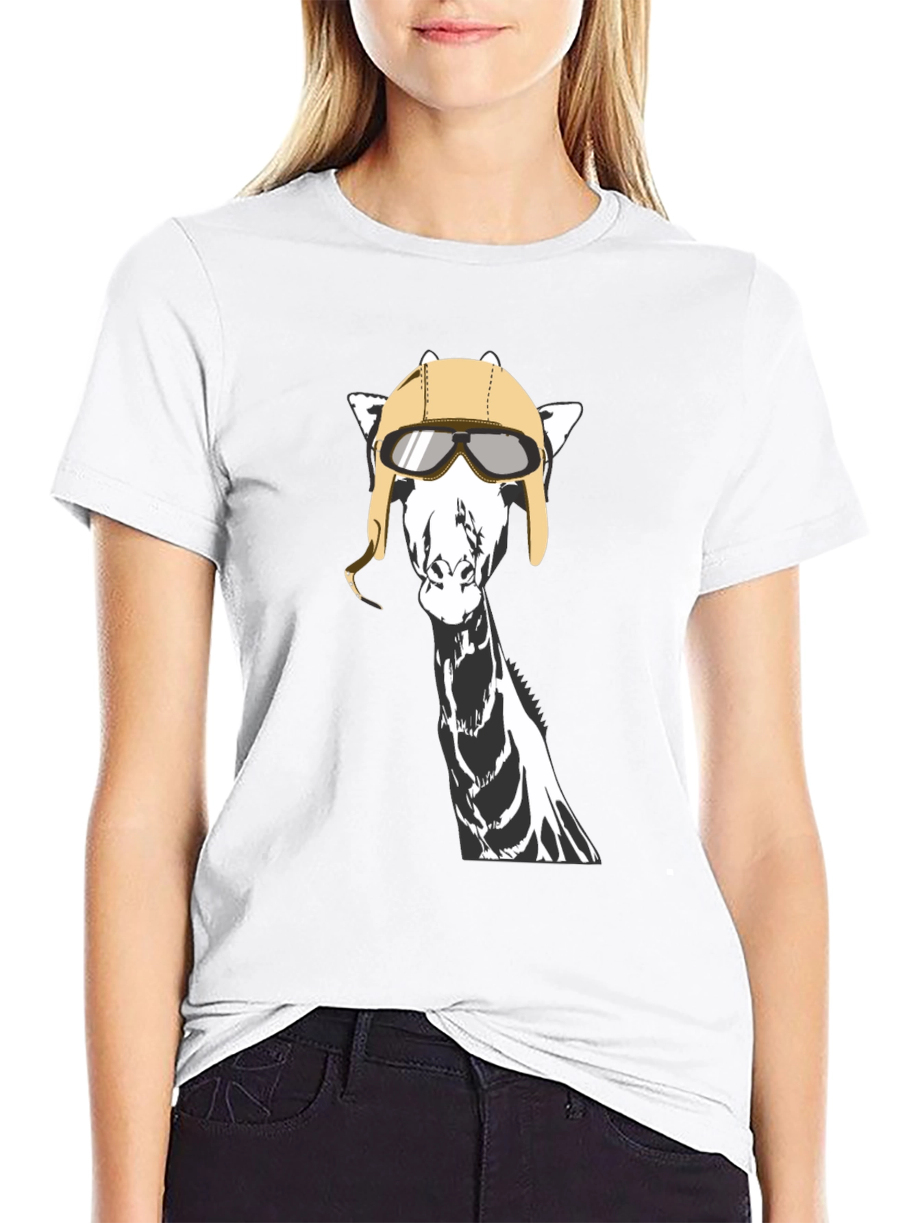 Giraffe Aviator T-Shirt - Unique Graphic Tee