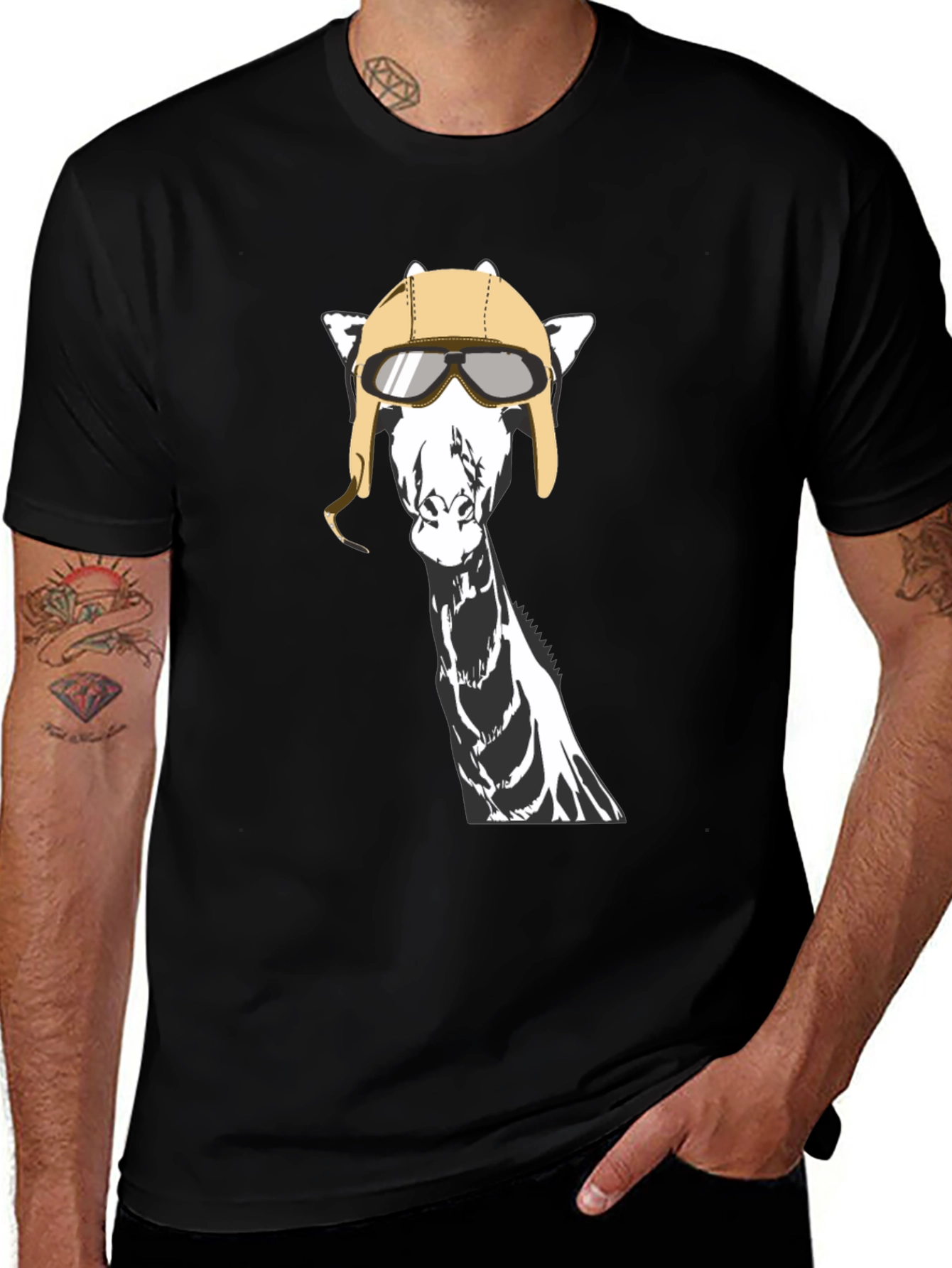 Giraffe Aviator T-Shirt - Unique Graphic Tee