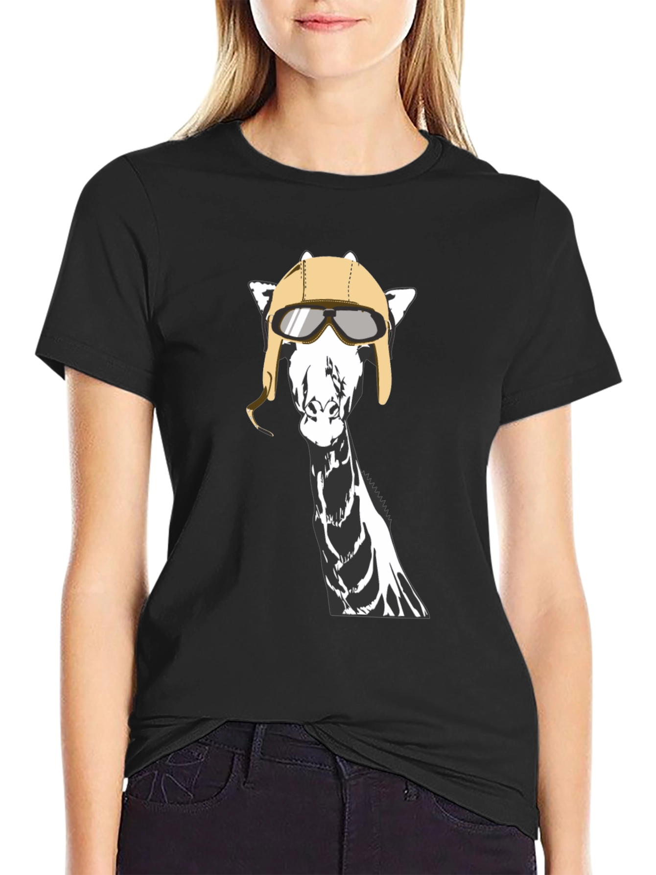 Giraffe Aviator T-Shirt - Unique Graphic Tee