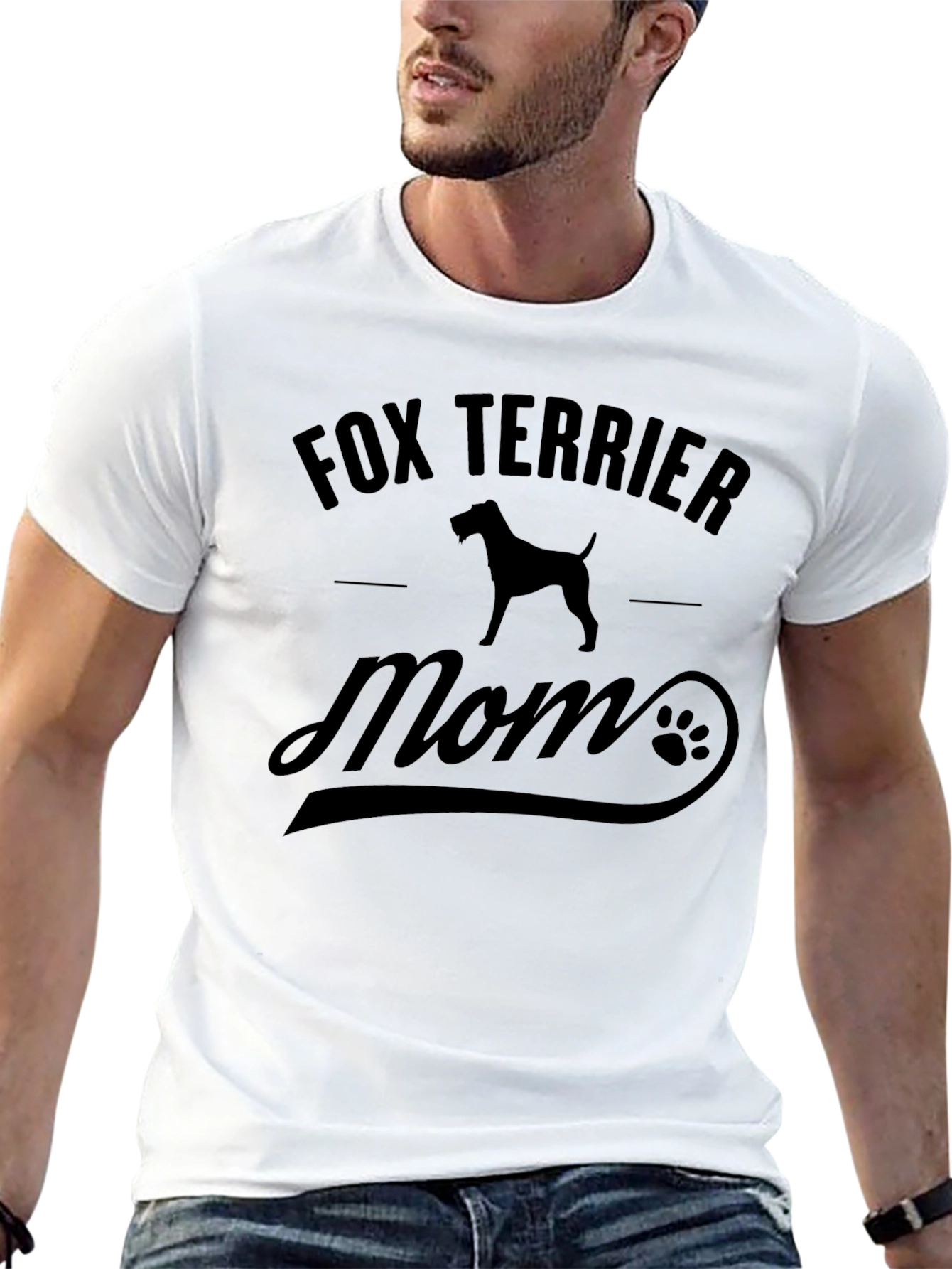 Fox Terrier Mom Black T-Shirt