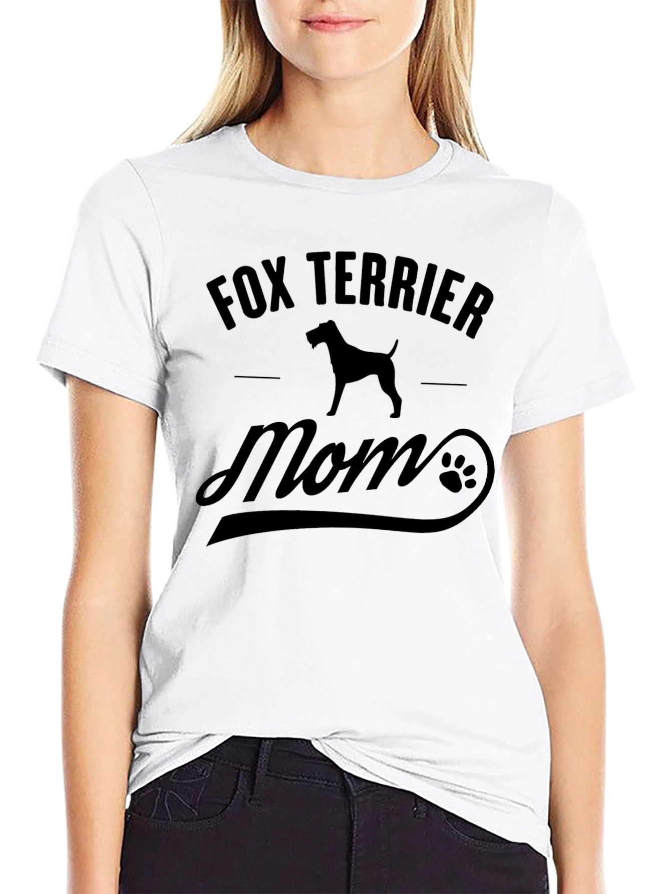 Fox Terrier Mom Black T-Shirt
