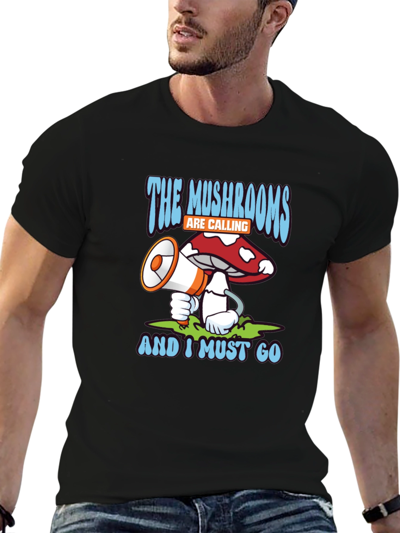 Mushroom Calling Graphic T-Shirt