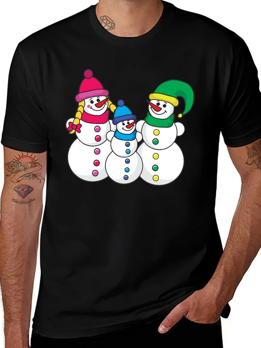 Snowman Family Graphic Tee - Holiday Shirt