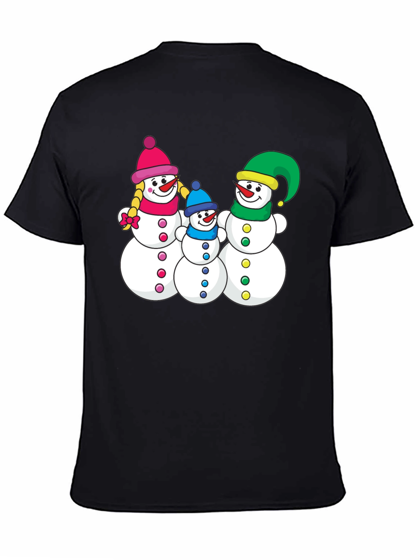 Snowman Family Graphic Tee - Holiday Shirt