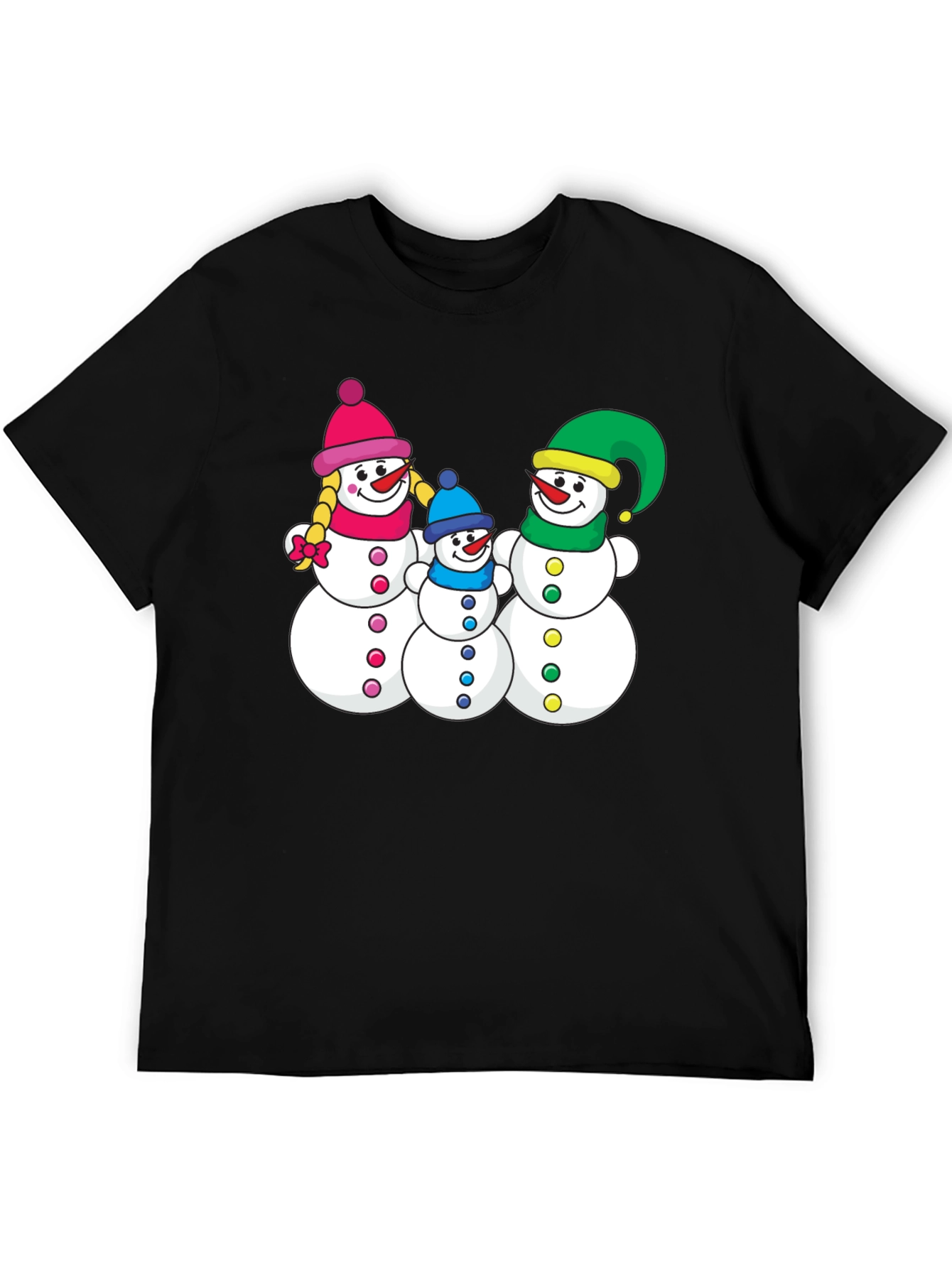 Snowman Family Graphic Tee - Holiday Shirt