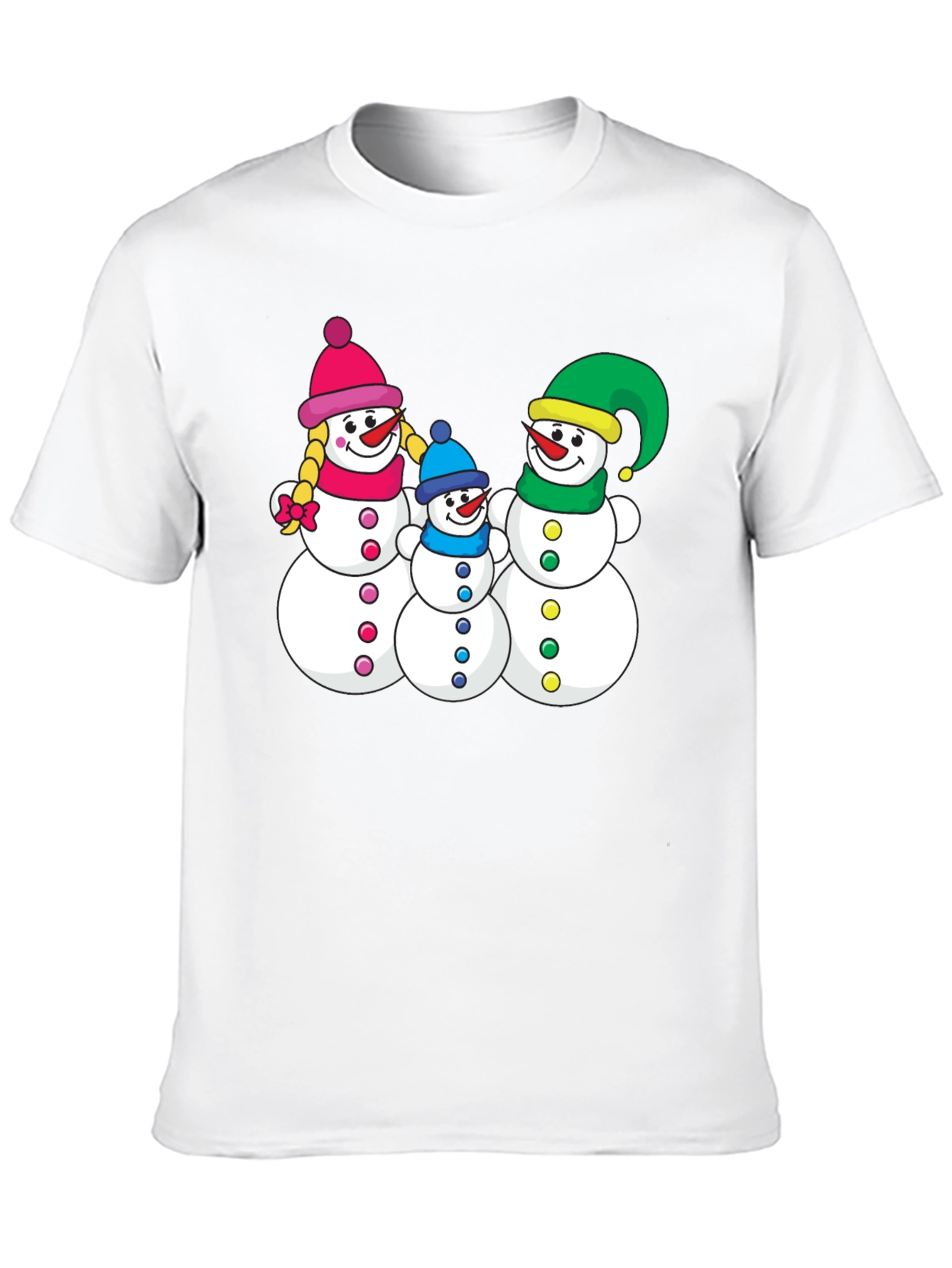 Snowman Family Graphic Tee - Holiday Shirt