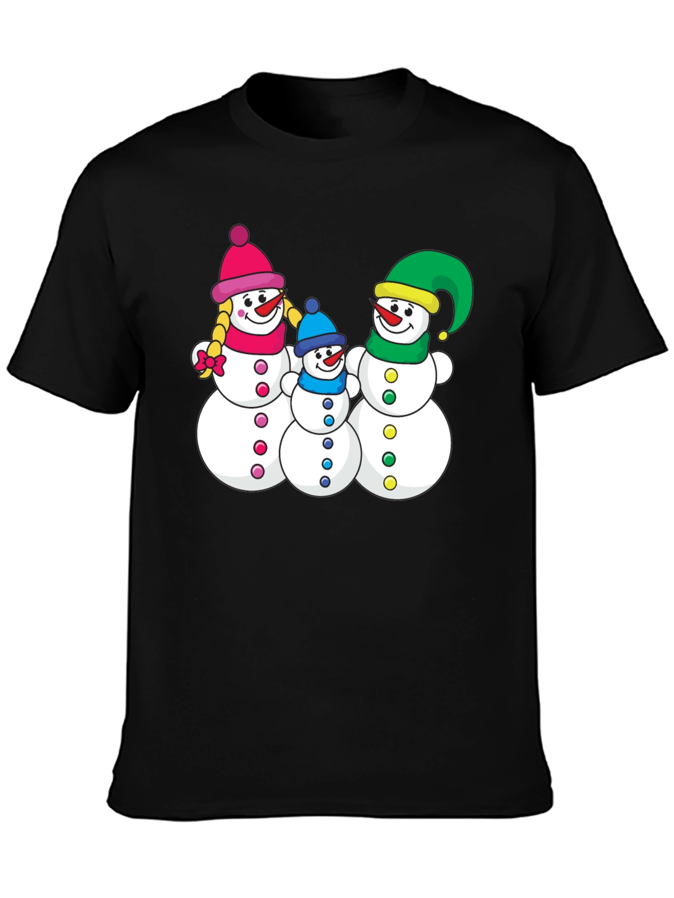 Snowman Family Graphic Tee - Holiday Shirt