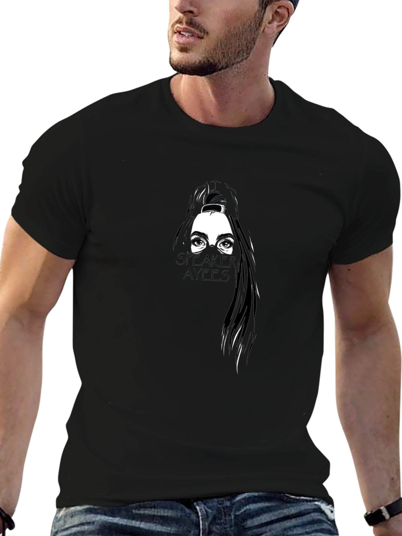 Speaker Ayees Graphic T-Shirt - Black