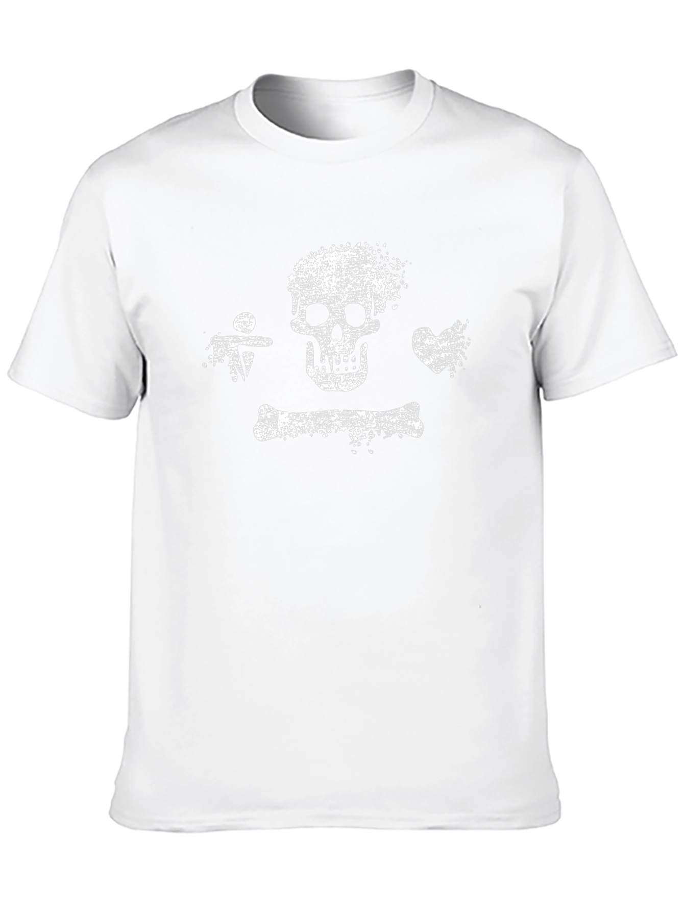Distressed Skull & Bones Graphic Tee - Black