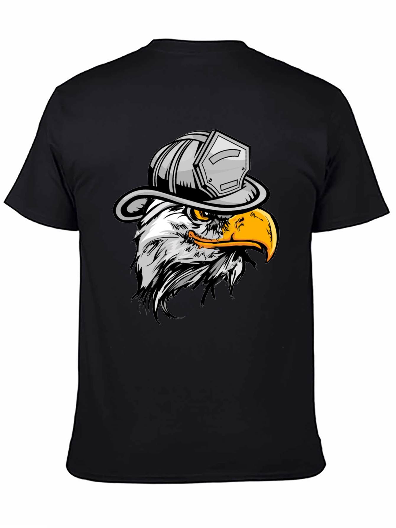 Eagle Firefighter T-Shirt - Black Crew Neck