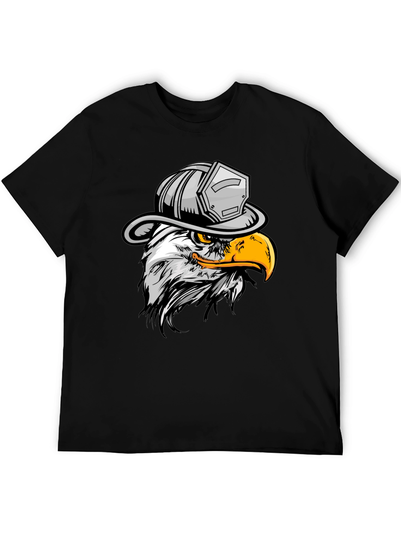 Eagle Firefighter T-Shirt - Black Crew Neck