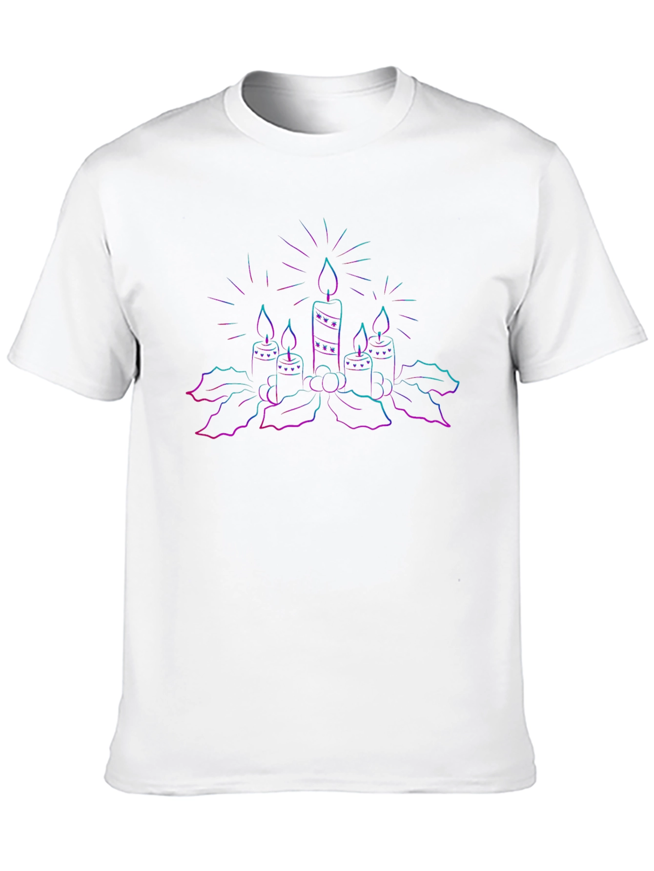 Neon Candles Graphic Tee - Black Cotton T-Shirt