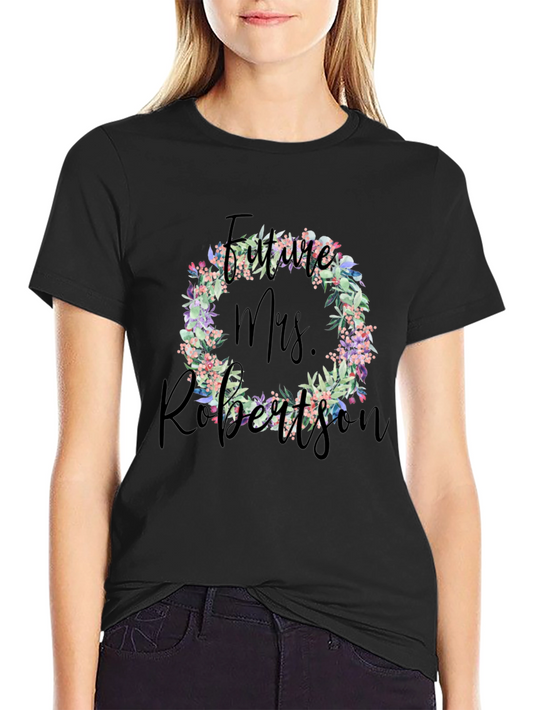 Future Mrs. Robertson Floral Wreath T-Shirt