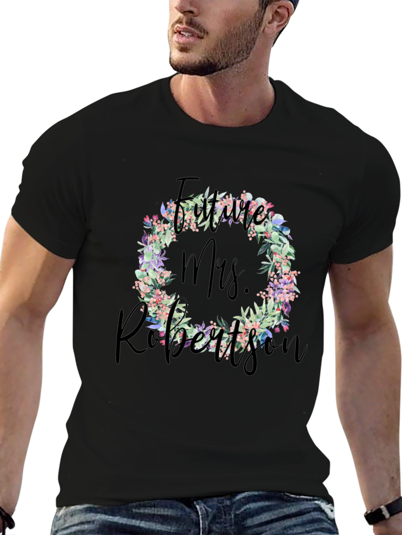 Future Mrs. Robertson Floral Wreath T-Shirt