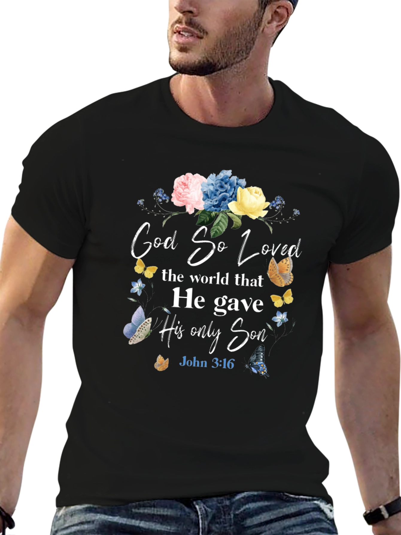God So Loved T-Shirt - Christian Faith Apparel