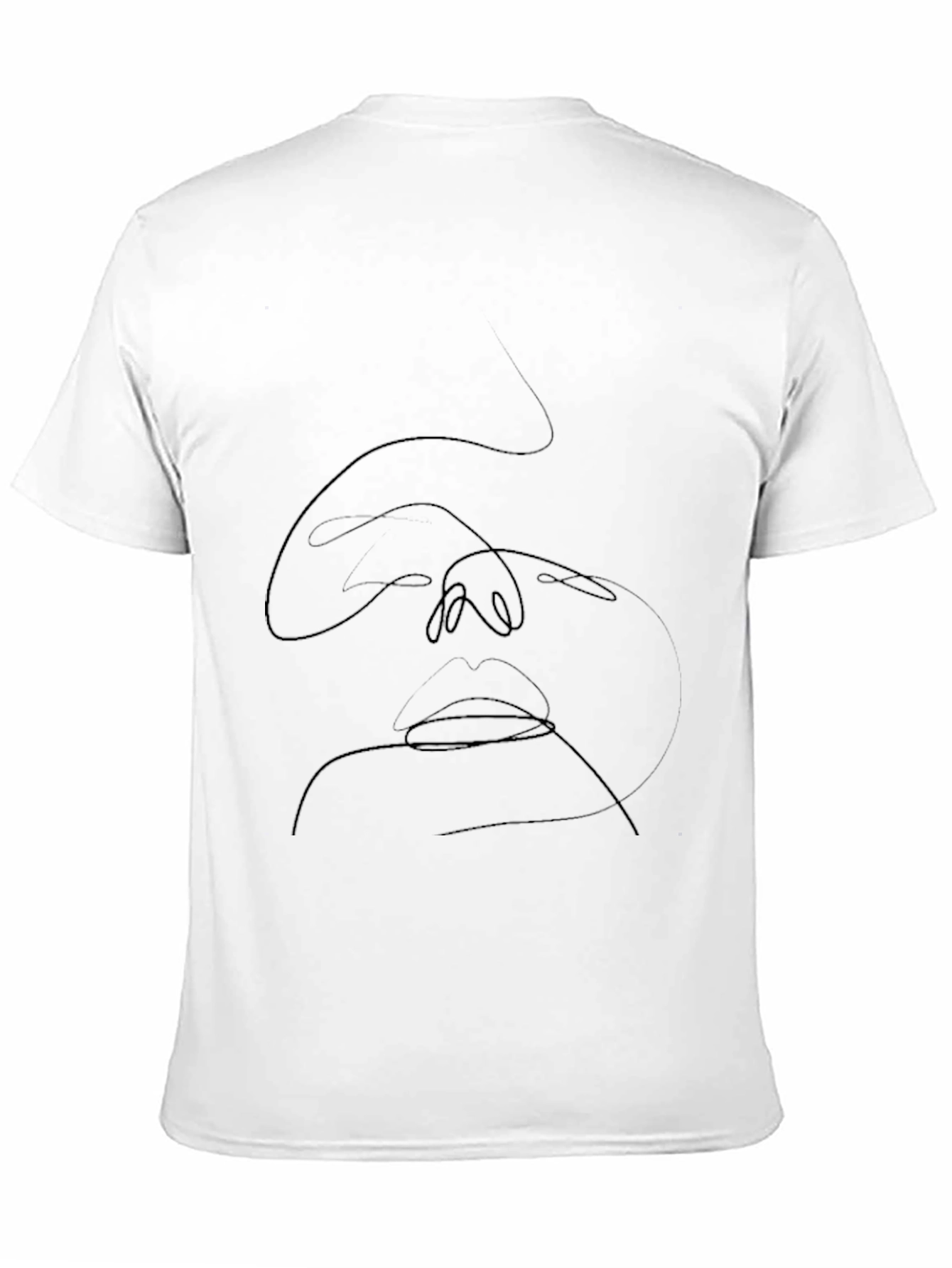 Abstract Face Line Art Black Tee