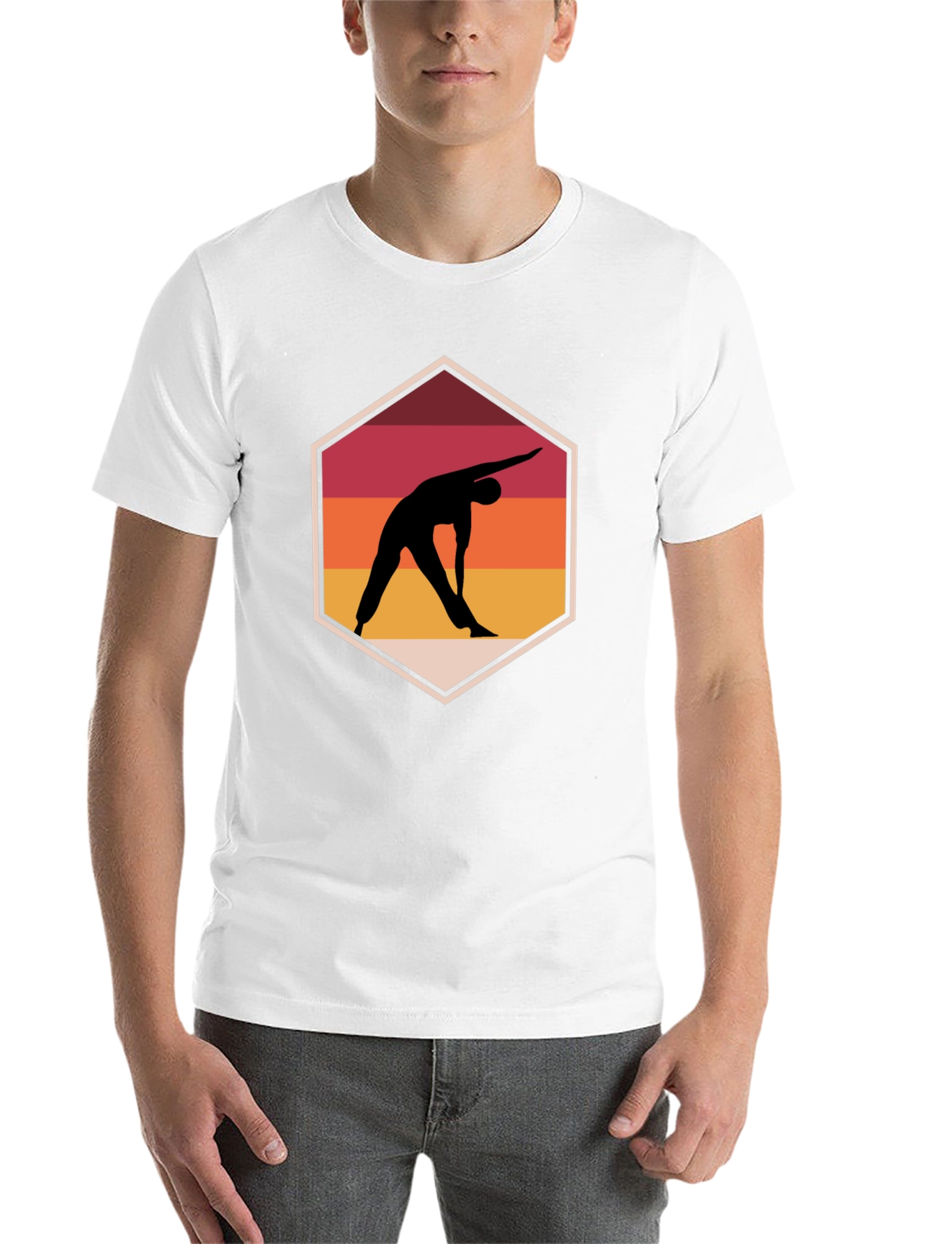 Yoga Pose Graphic Tee - Relaxed Fit Black