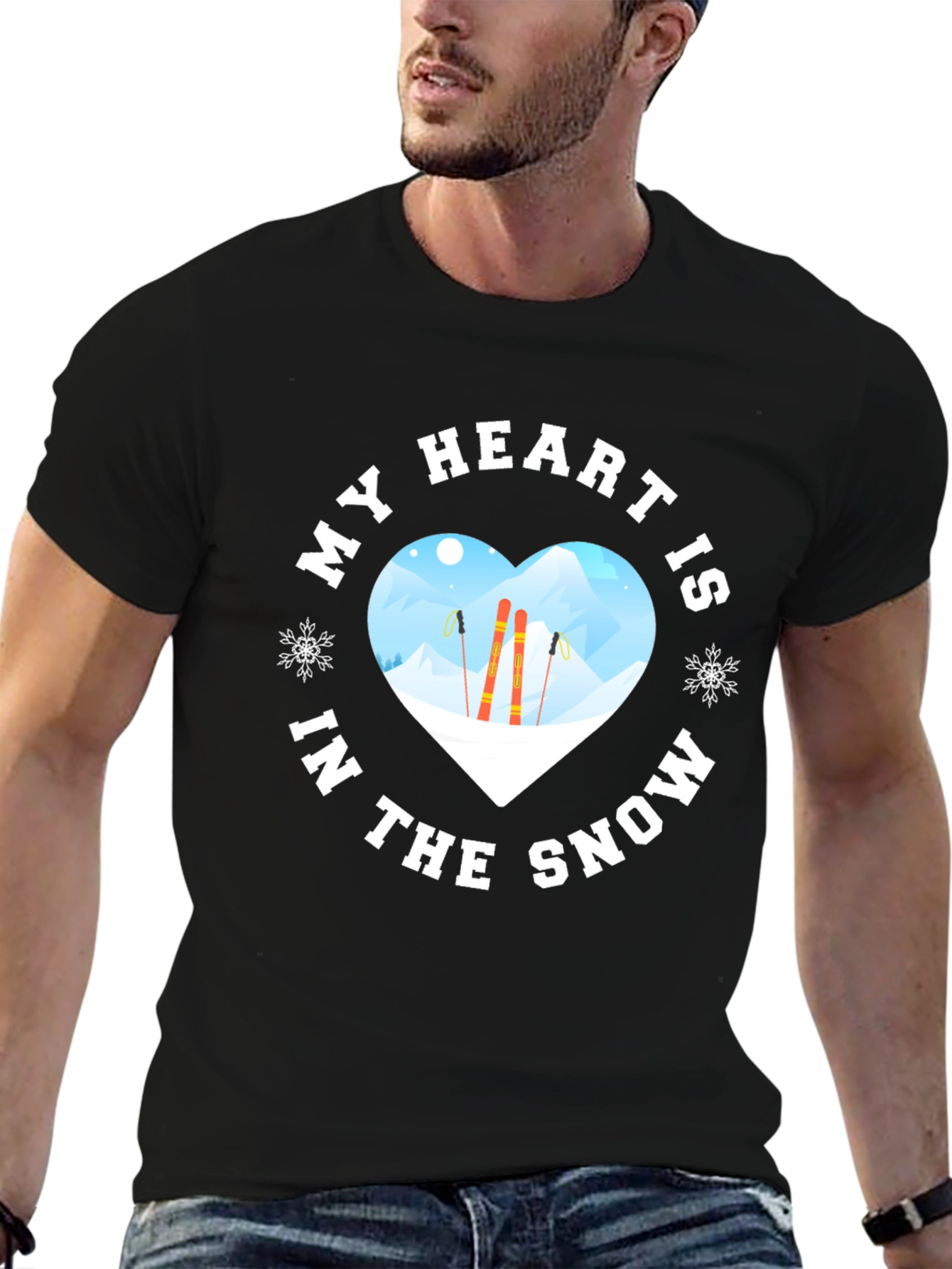 Snow Lover Graphic Tee - Skiing T-Shirt