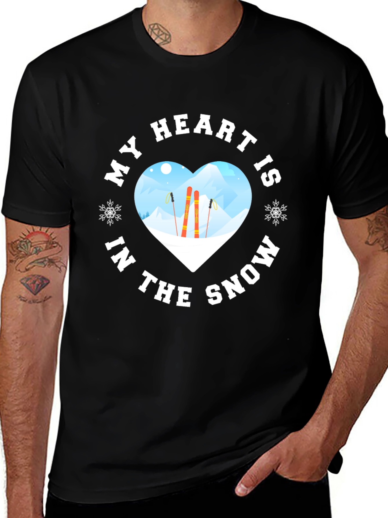 Snow Lover Graphic Tee - Skiing T-Shirt