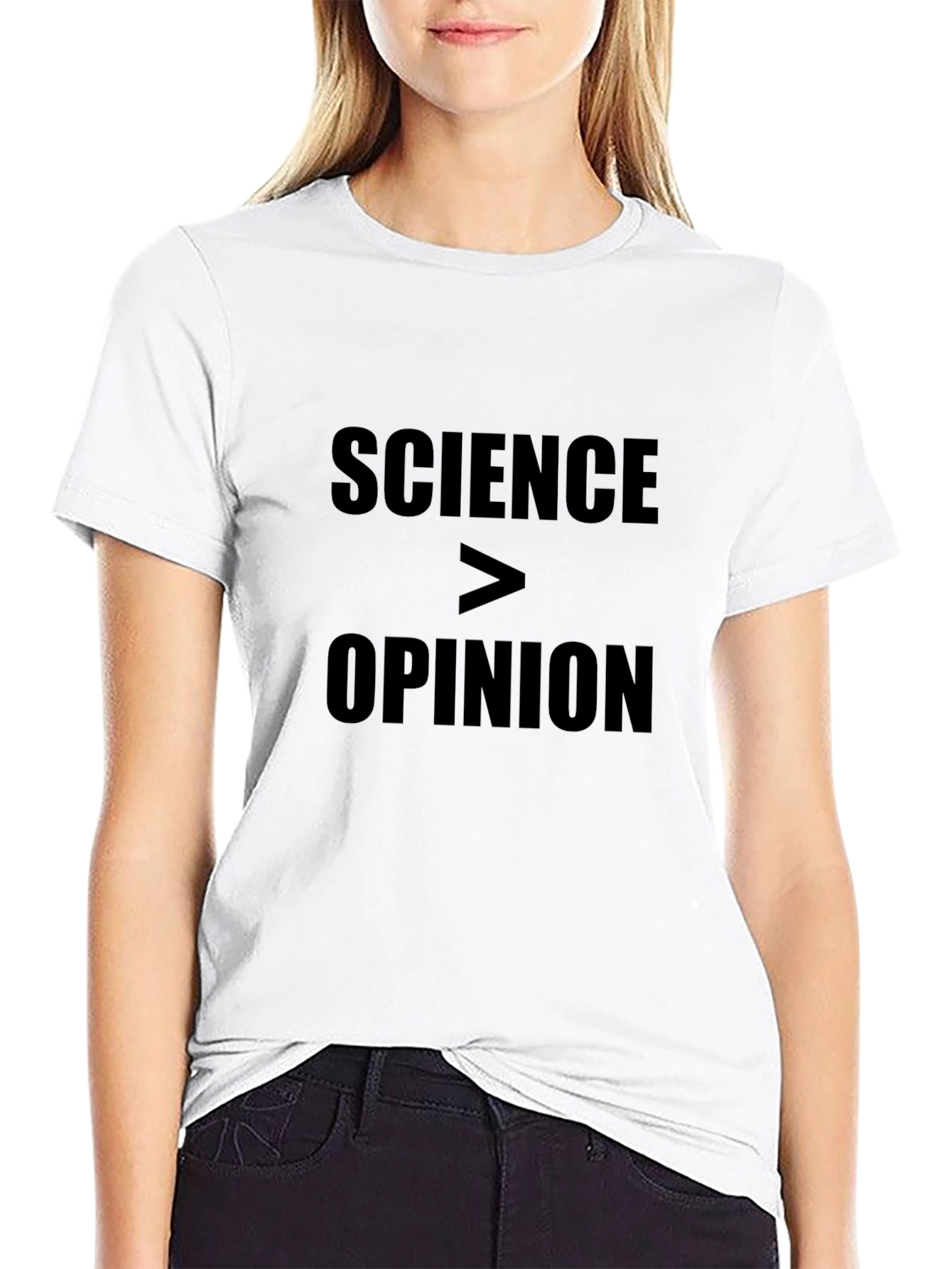 Science Over Opinion Black Graphic Tee