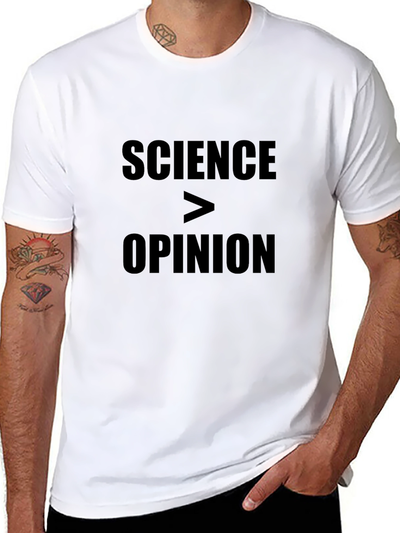 Science Over Opinion Black Graphic Tee