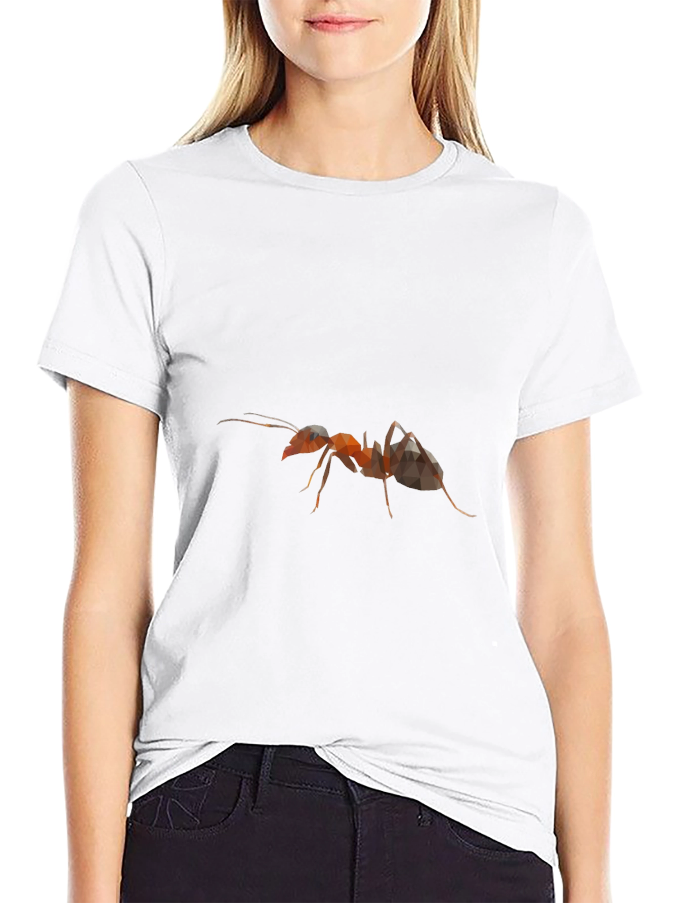 Abstract Ant Graphic Black T-Shirt
