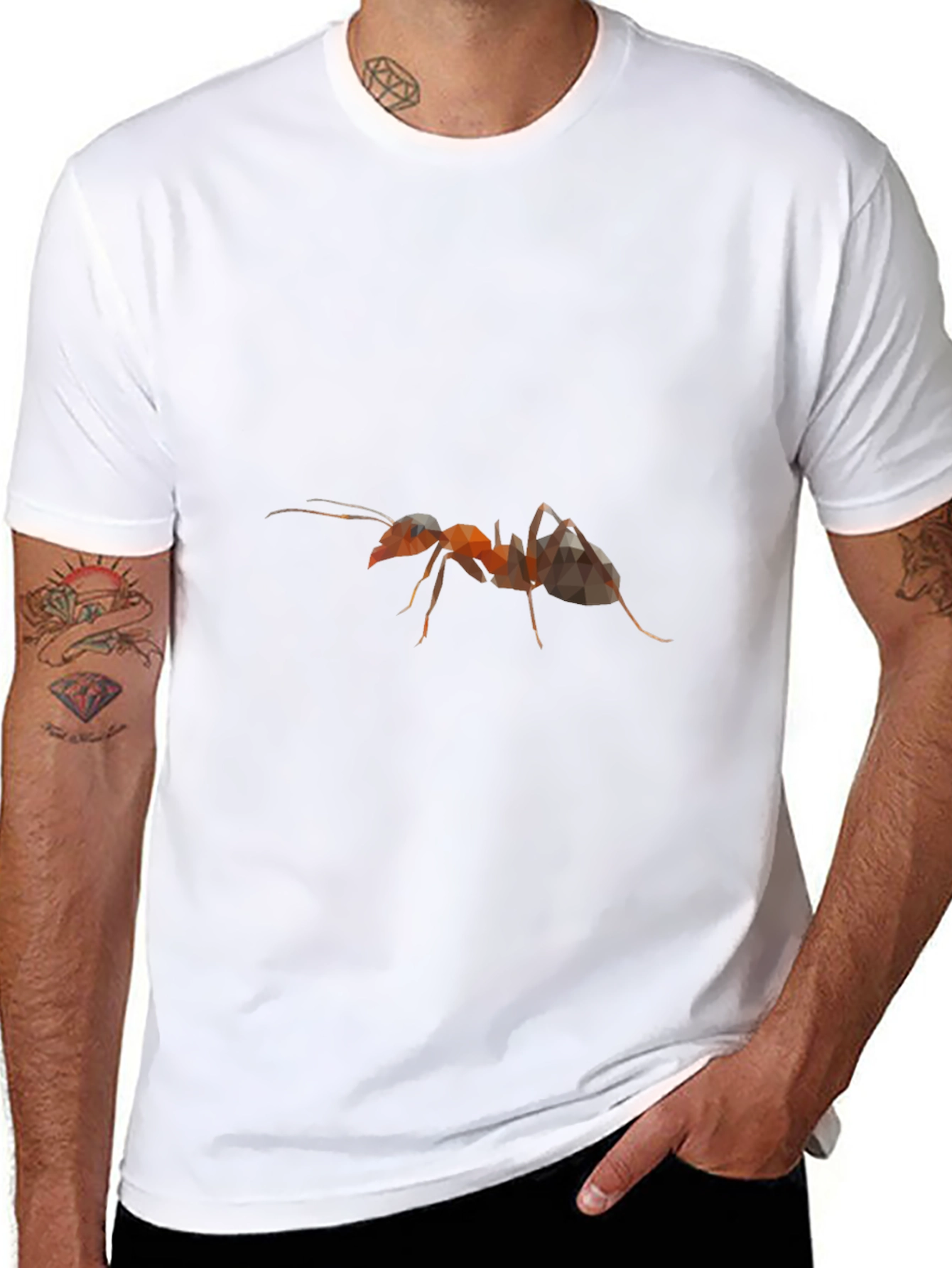 Abstract Ant Graphic Black T-Shirt