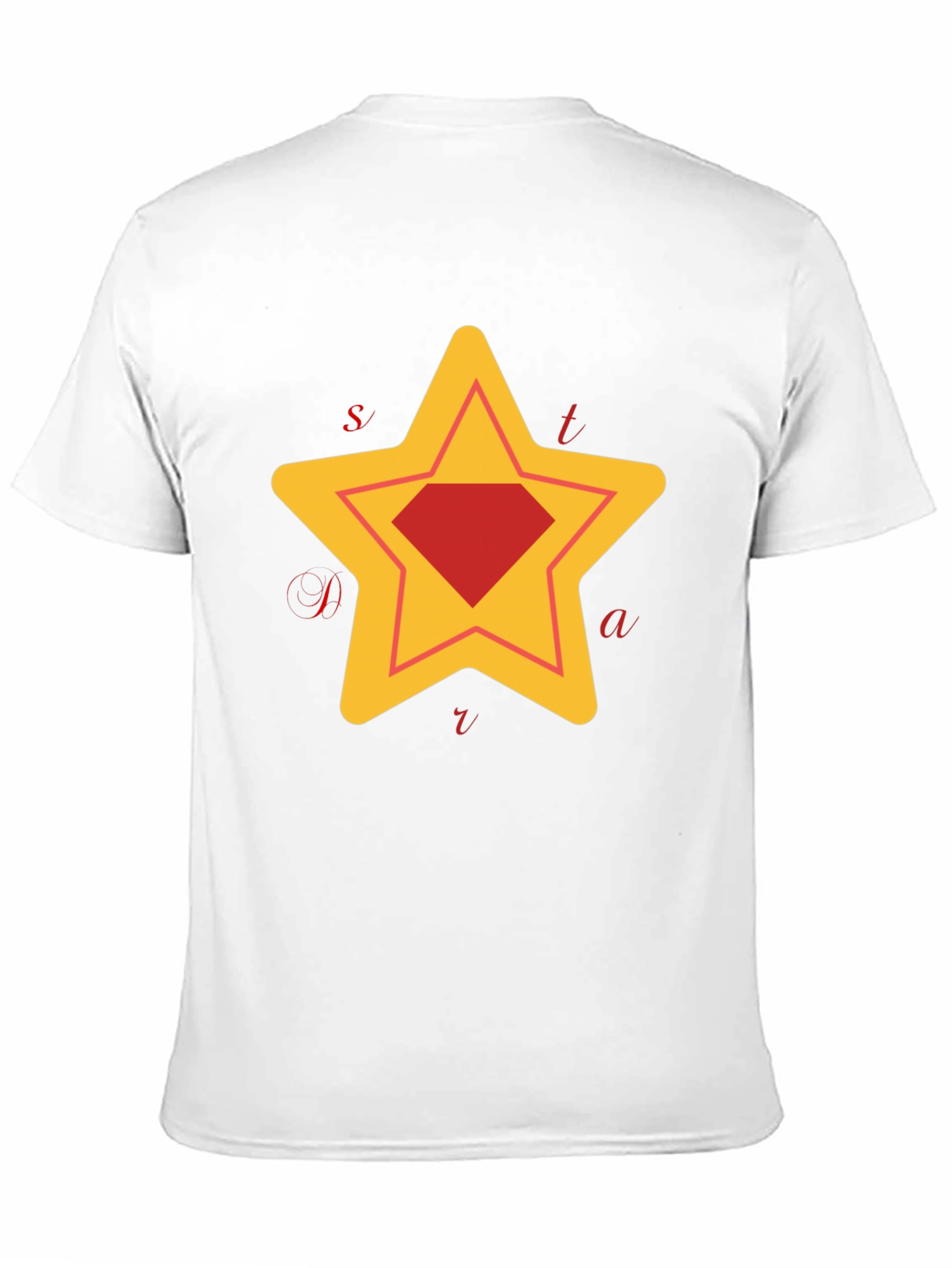 Star Diamond Graphic T-Shirt - Trendy Crew Neck Tee