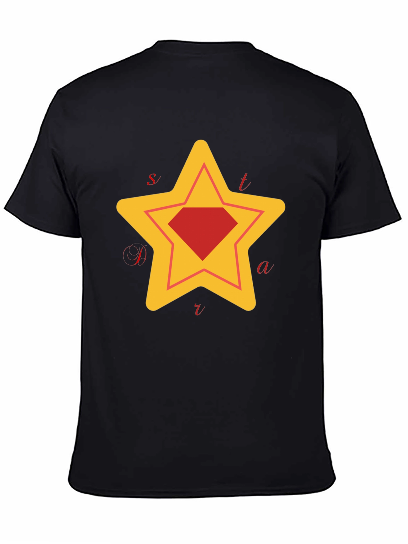 Star Diamond Graphic T-Shirt - Trendy Crew Neck Tee