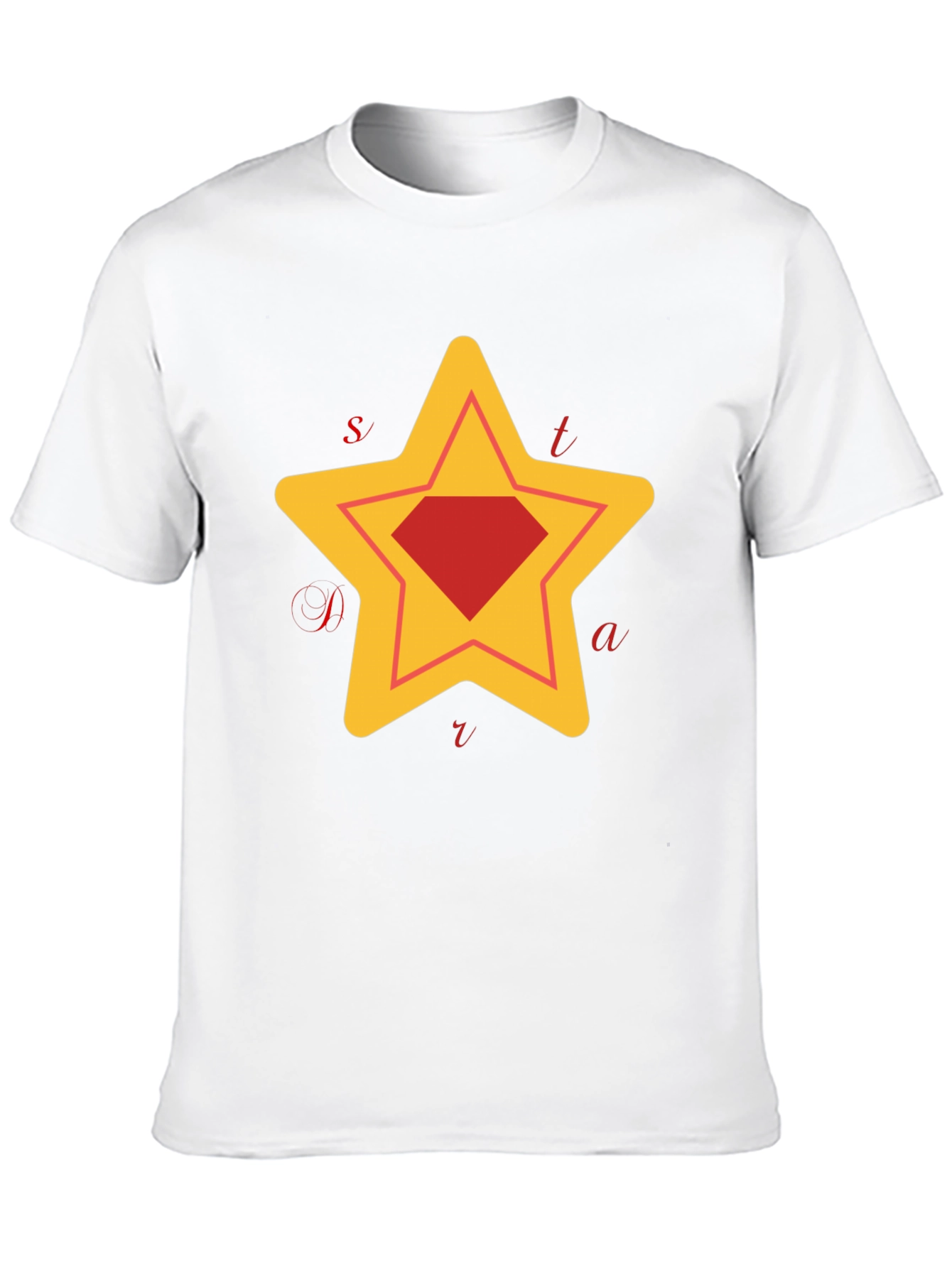 Star Diamond Graphic T-Shirt - Trendy Crew Neck Tee