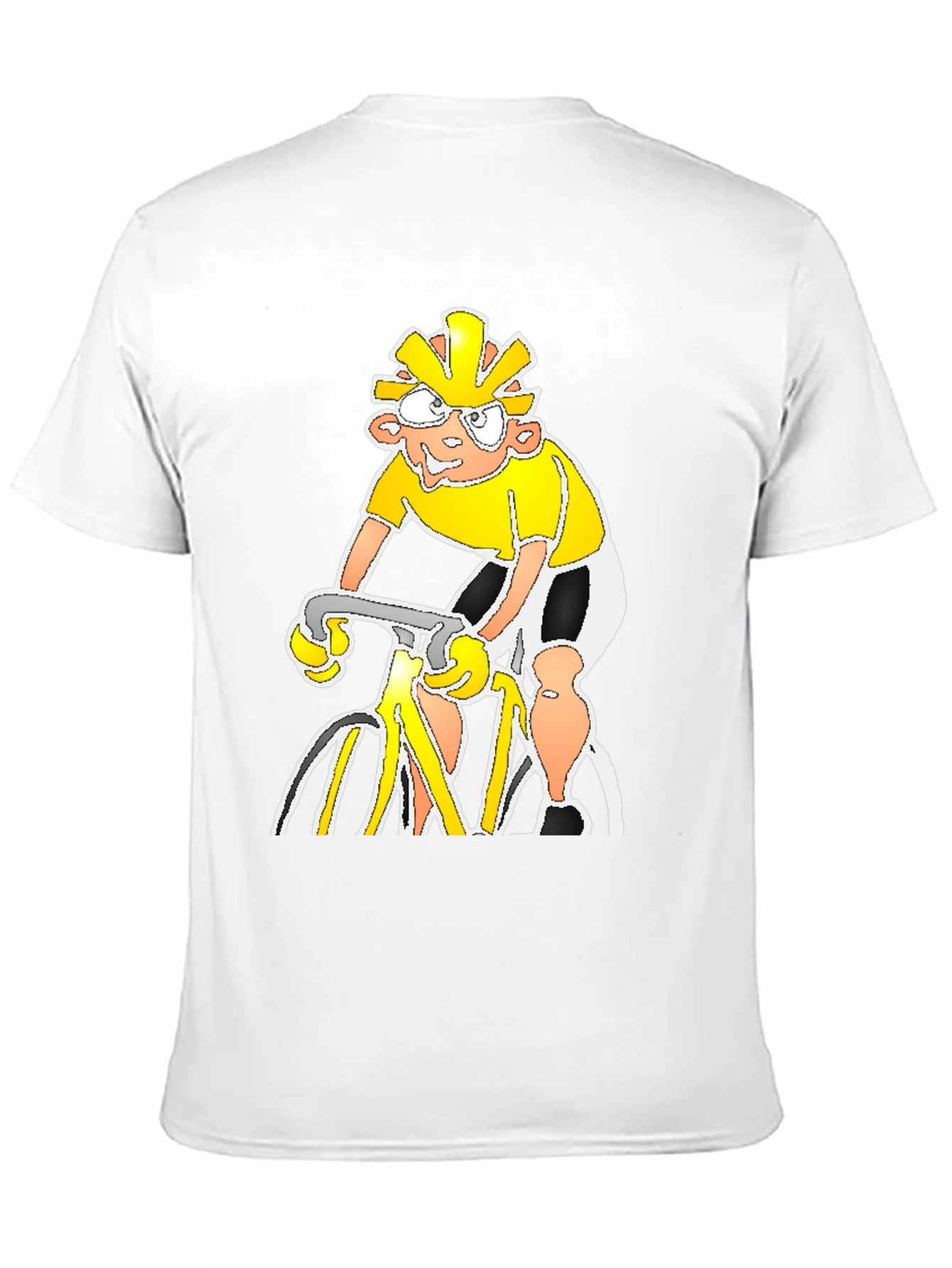 Cartoon Cyclist Black T-Shirt