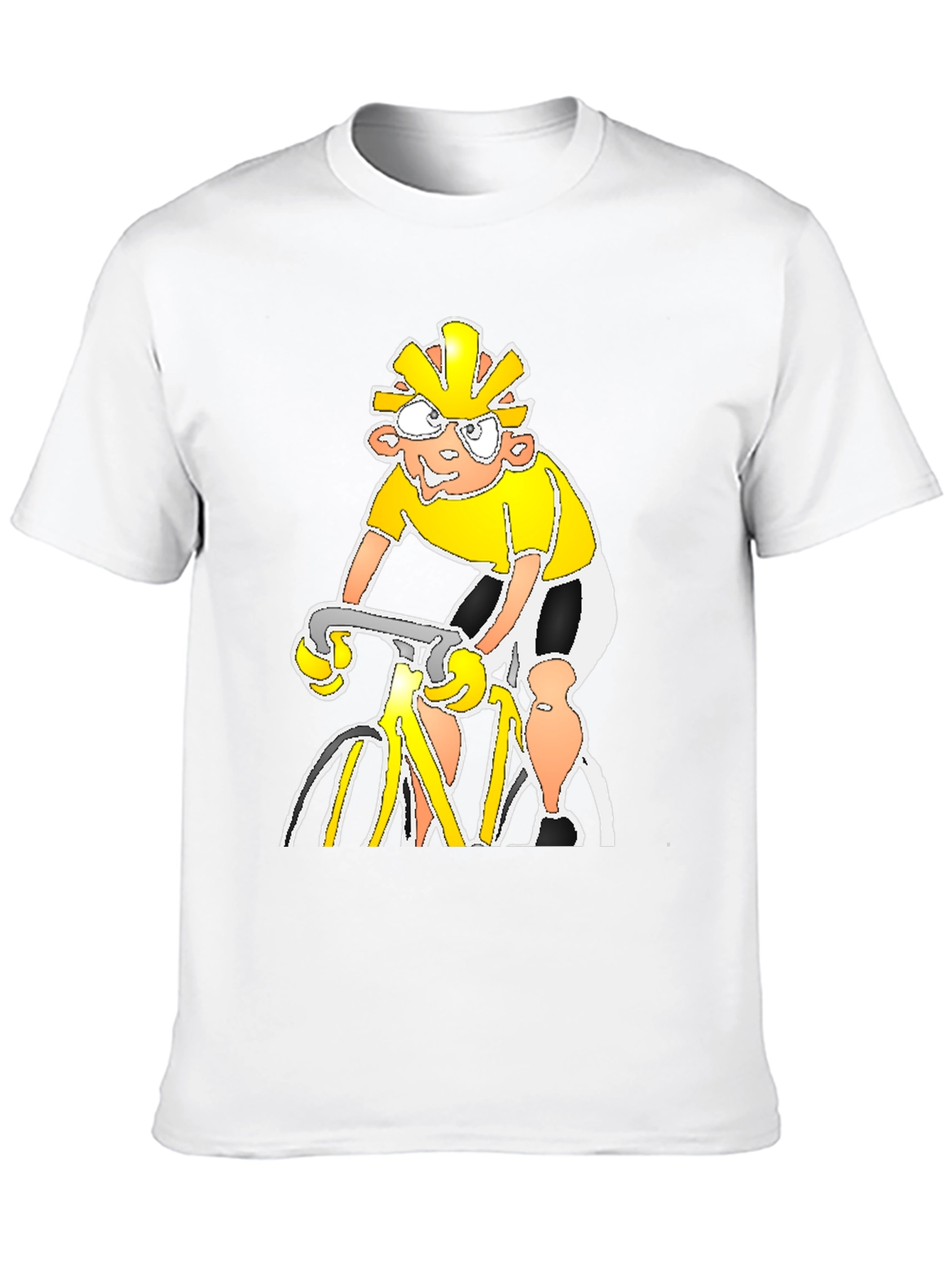 Cartoon Cyclist Black T-Shirt