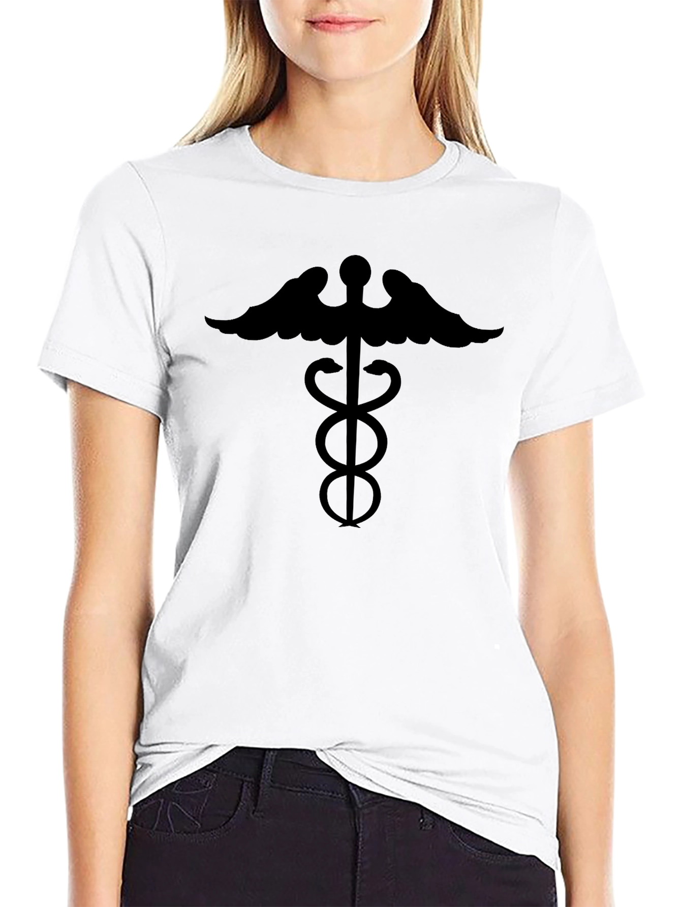 Caduceus Symbol Graphic T-Shirt