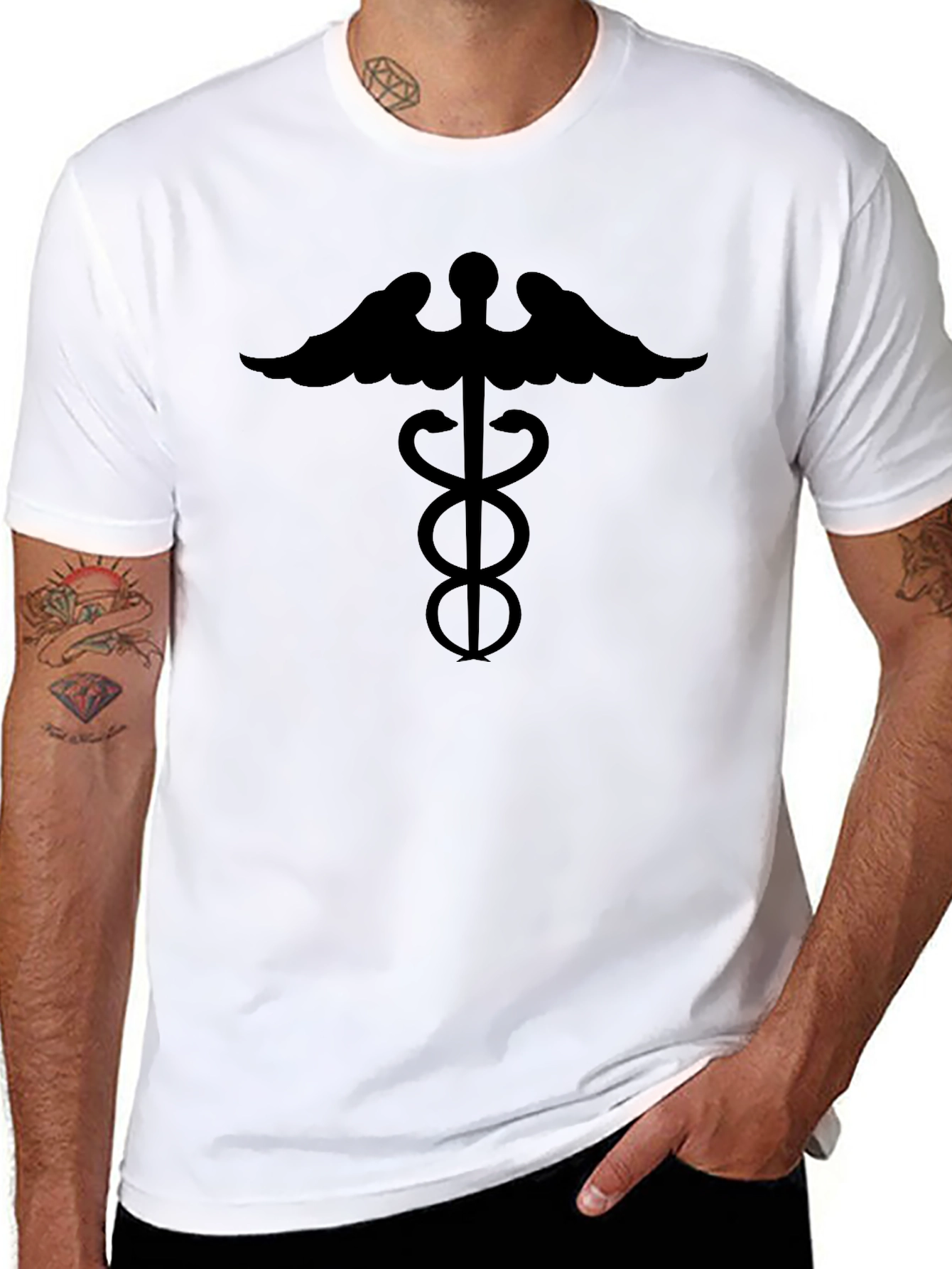 Caduceus Symbol Graphic T-Shirt