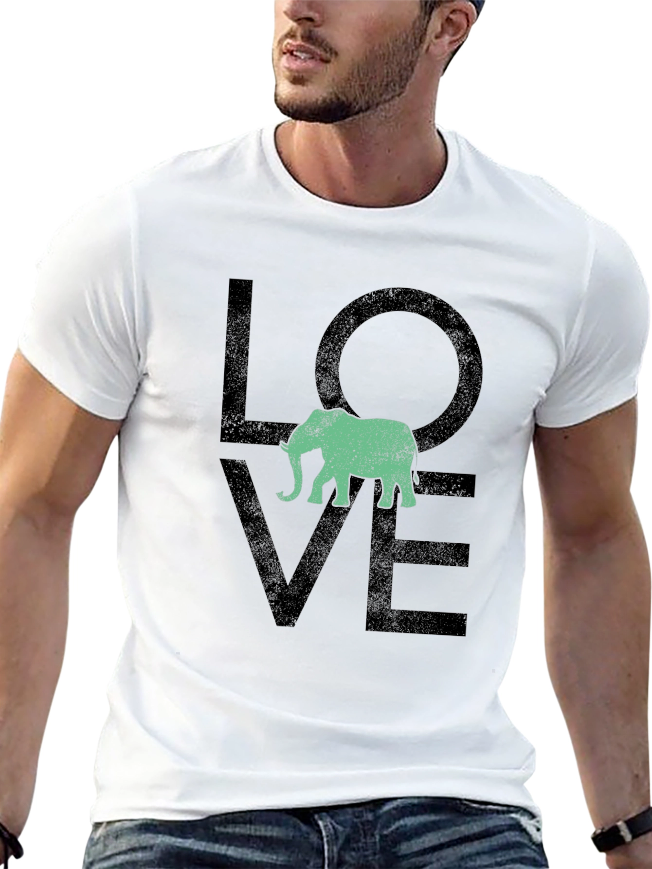 Love Elephant Graphic Tee - Black